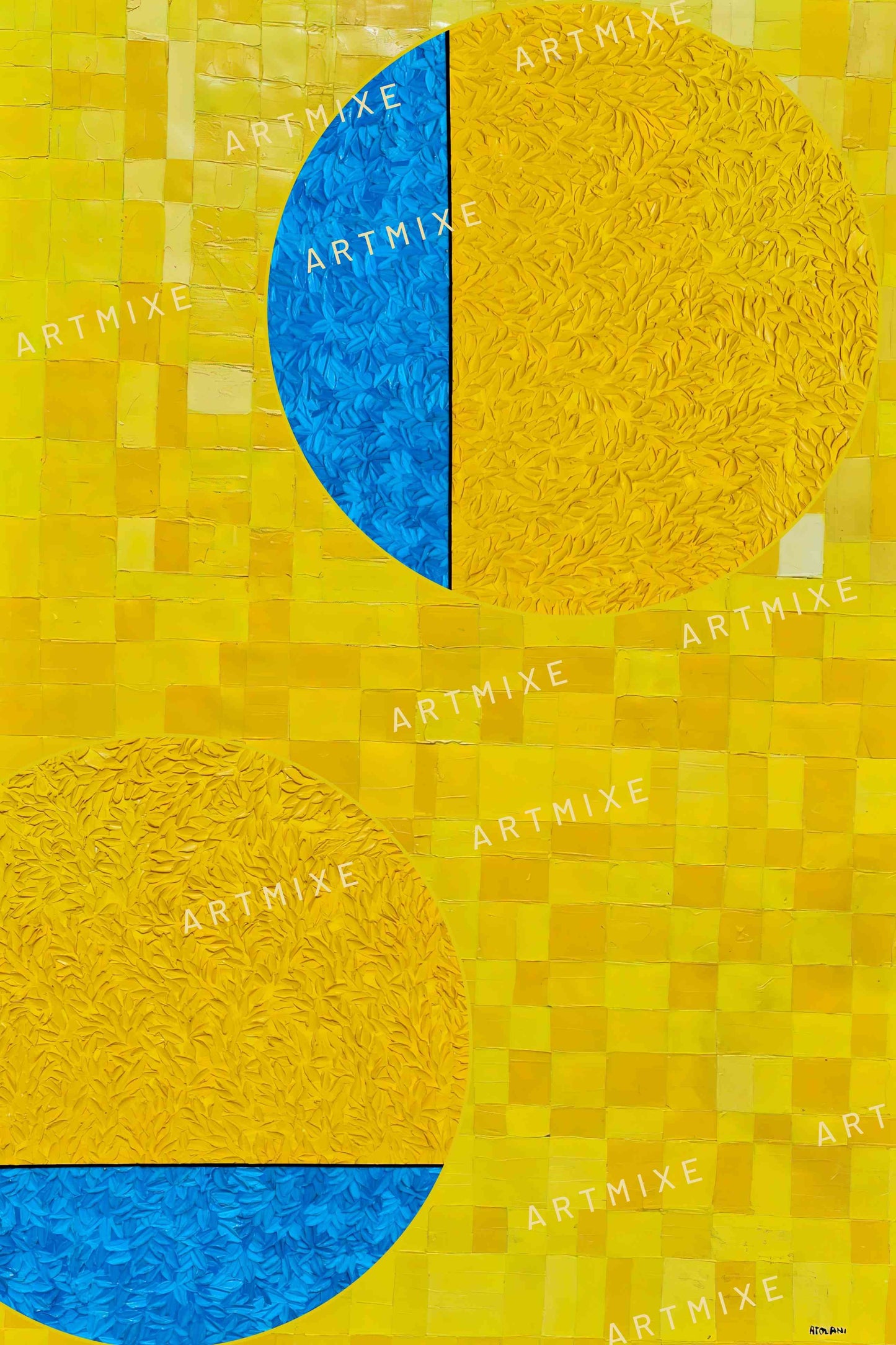 serie de trois Peintures géométriques minimalistes numériques COSMIC WHISPER 1 ET COSMIC WHISPER 2 et COSMIC WHISPER 3" huile à la spatule" - 3 fichier numériques téléchargeables
