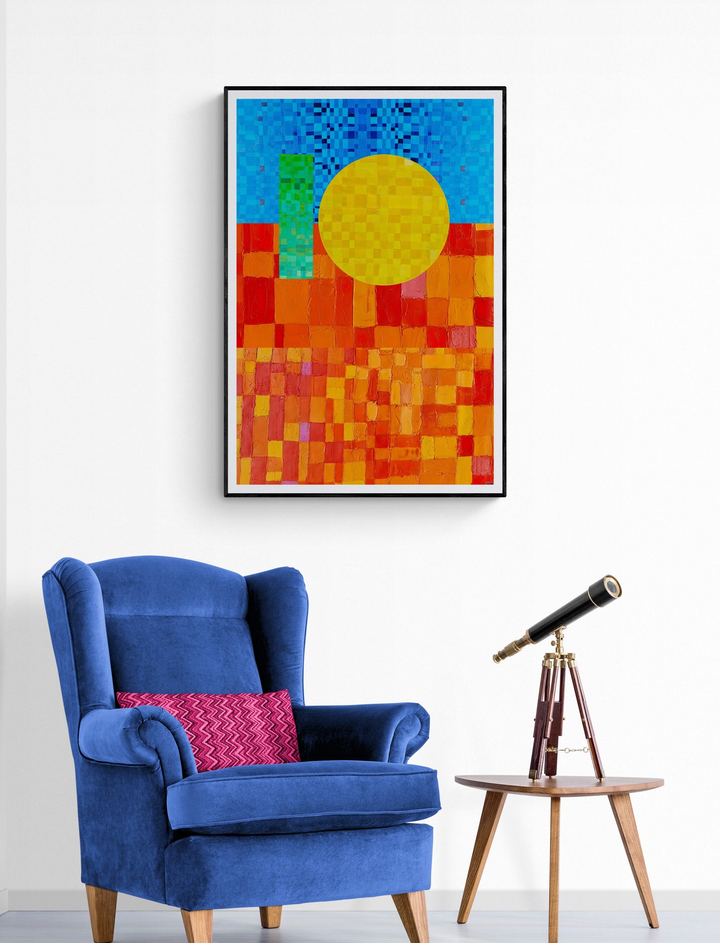 Peinture géométrique minimaliste numérique GEOMIN 2" huile à la spatule" - fichier numérique téléchargeable