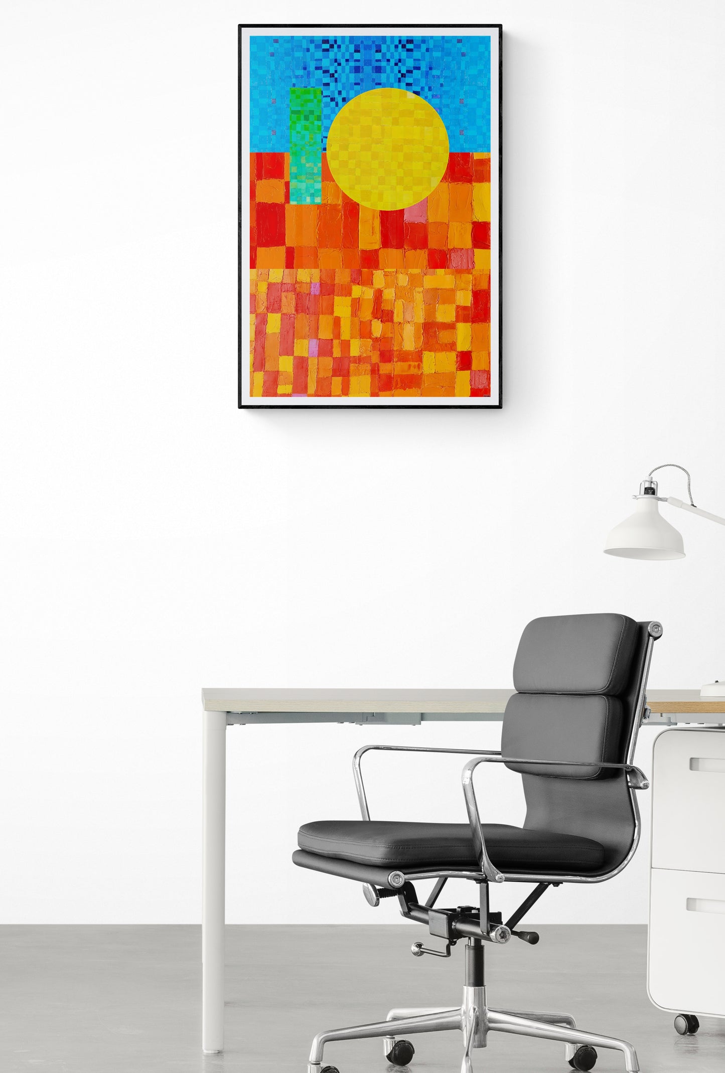 Peinture géométrique minimaliste numérique GEOMIN 2" huile à la spatule" - fichier numérique téléchargeable