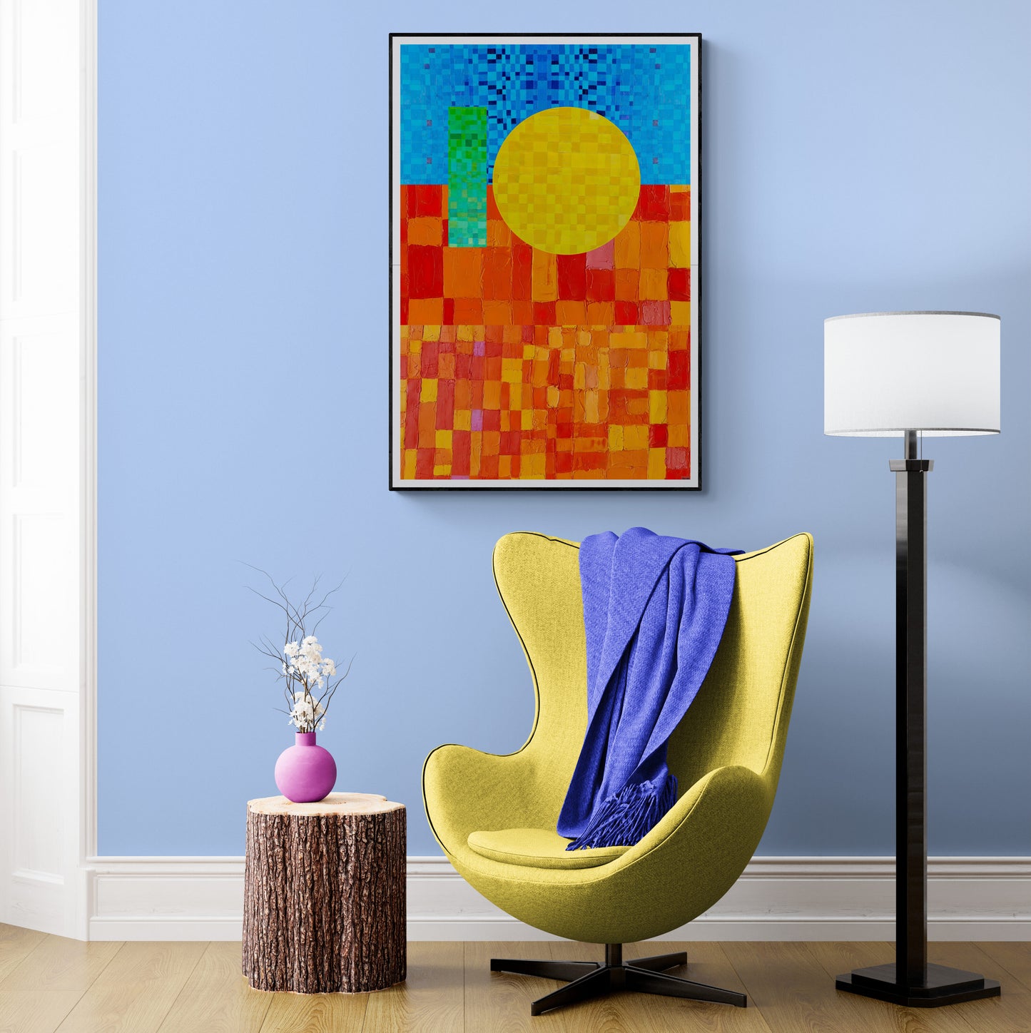Peinture géométrique minimaliste numérique GEOMIN 2" huile à la spatule" - fichier numérique téléchargeable