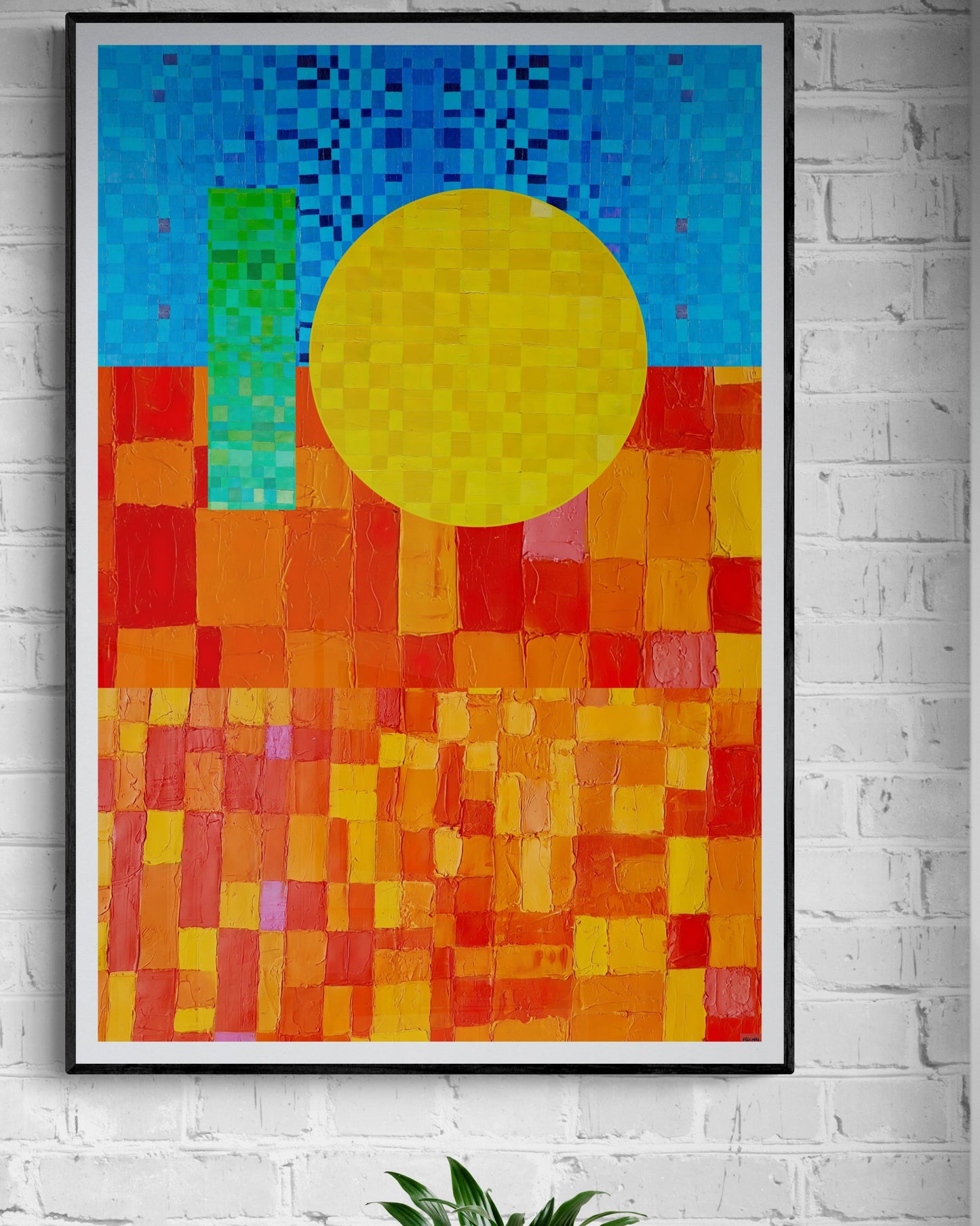 Peinture géométrique minimaliste numérique GEOMIN 2" huile à la spatule" - fichier numérique téléchargeable