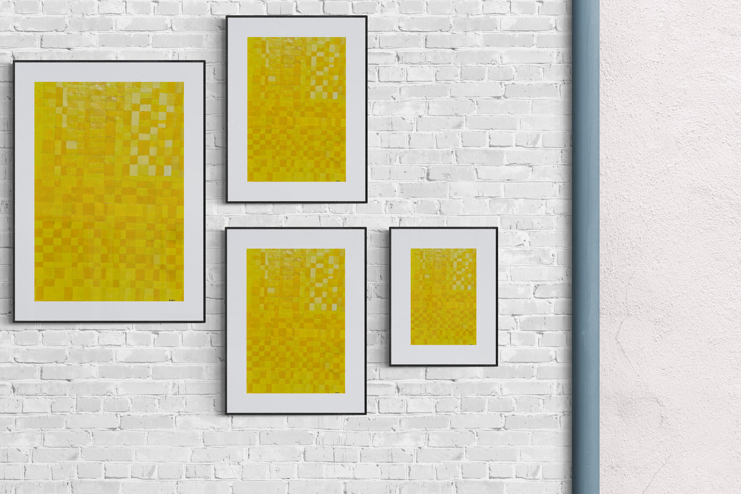 Peinture géométrique minimaliste numérique JAUNE POLYCHROME 2.0 " huile à la spatule" - fichier numérique téléchargeable