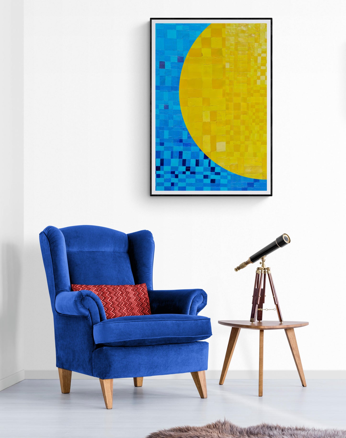 Peinture géométrique minimaliste numérique ECHOS 2 " huile à la spatule" - fichier numérique téléchargeable