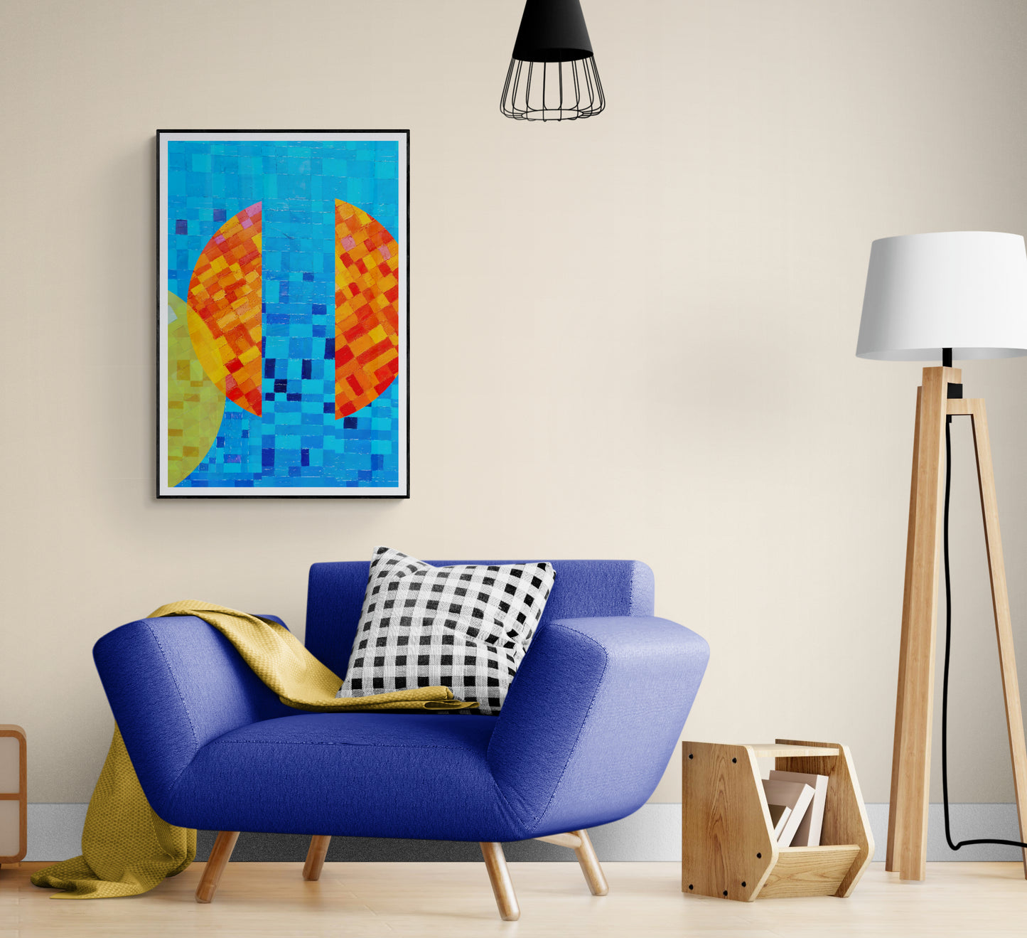 Peinture géométrique minimaliste numérique ECHOS 3" huile à la spatule" - fichier numérique téléchargeable