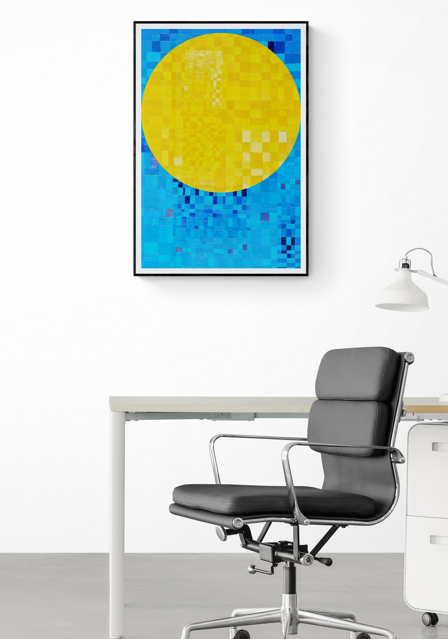 Peinture géométrique minimaliste numérique ECHOS 3" huile à la spatule" - fichier numérique téléchargeable