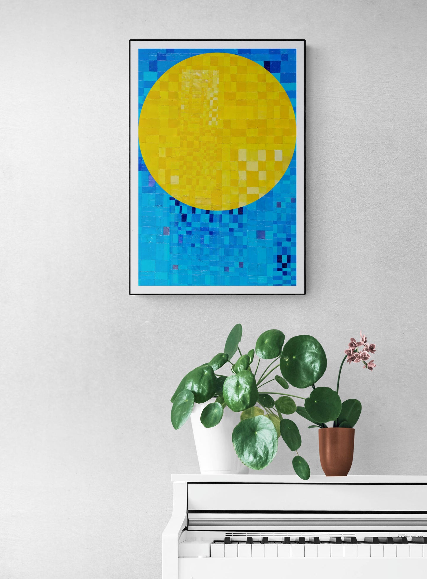Peinture géométrique minimaliste numérique ECHOS 3" huile à la spatule" - fichier numérique téléchargeable