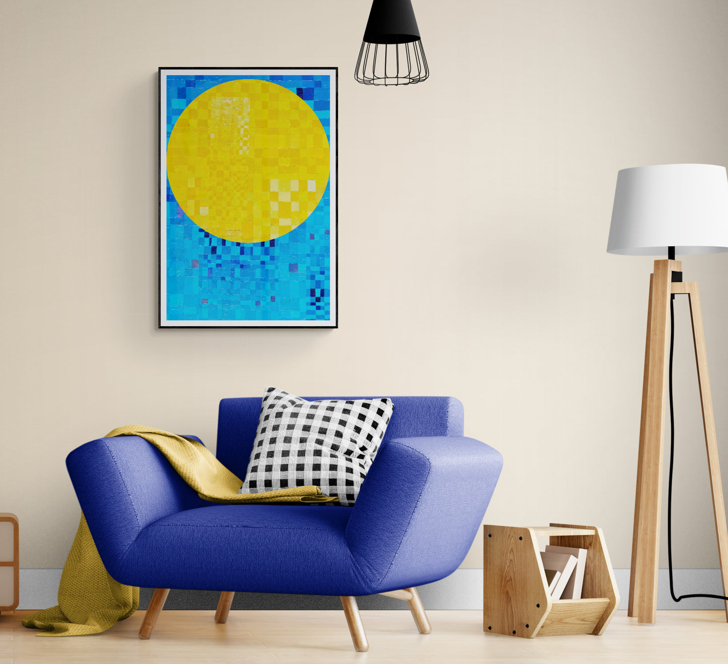 Peinture géométrique minimaliste numérique ECHOS 3" huile à la spatule" - fichier numérique téléchargeable