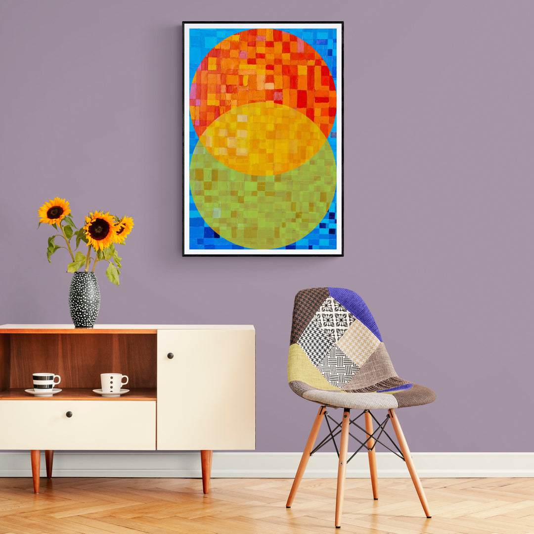 Peinture géométrique minimaliste numérique ECHOS 4" huile à la spatule" - fichier numérique téléchargeable