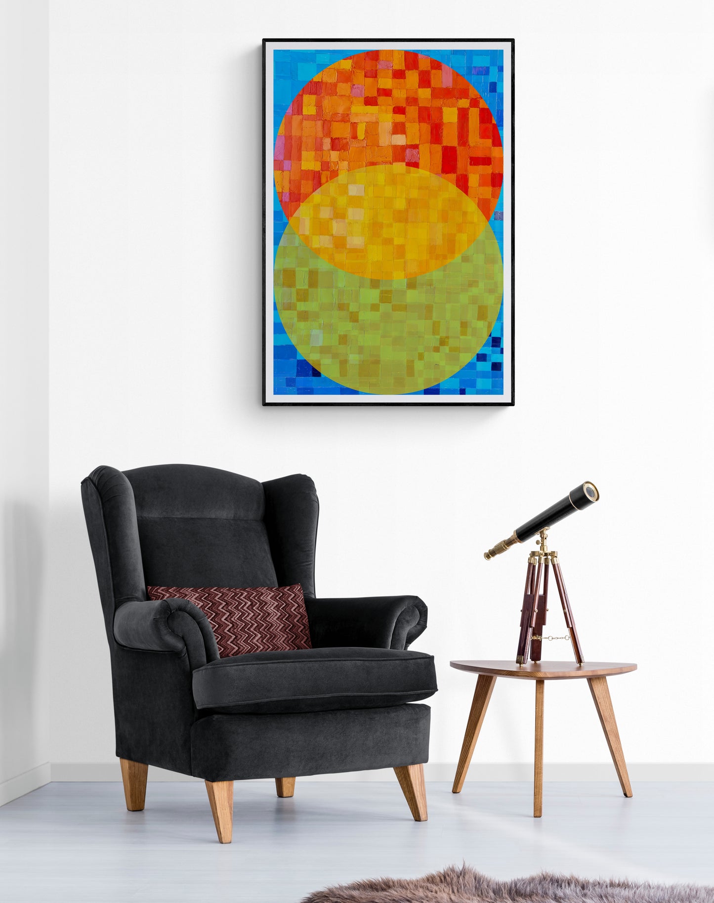 Peinture géométrique minimaliste numérique ECHOS 4" huile à la spatule" - fichier numérique téléchargeable