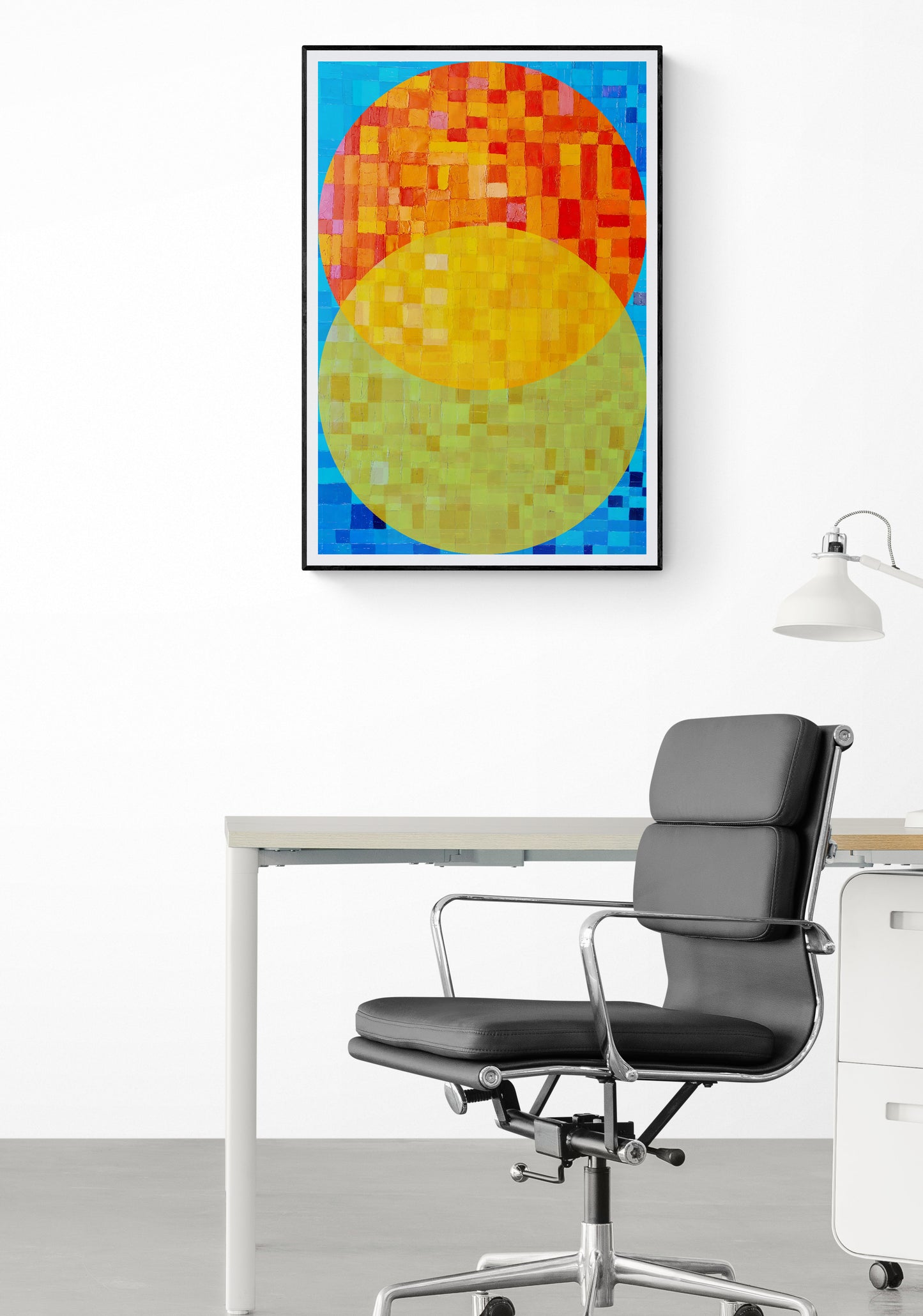 Peinture géométrique minimaliste numérique ECHOS 4" huile à la spatule" - fichier numérique téléchargeable
