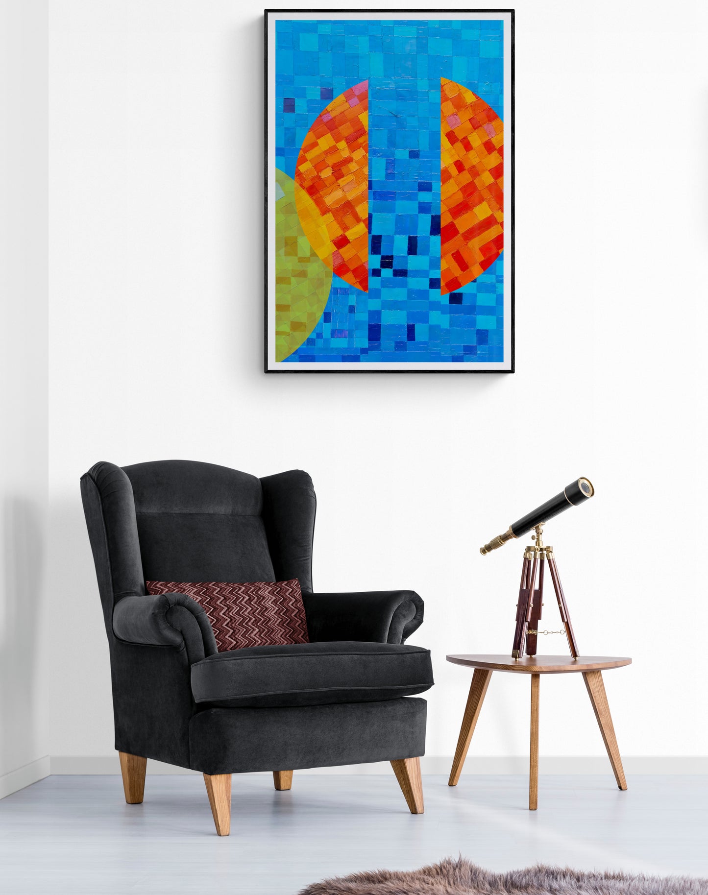 Peinture géométrique minimaliste numérique ECHOS 5" huile à la spatule" - fichier numérique téléchargeable