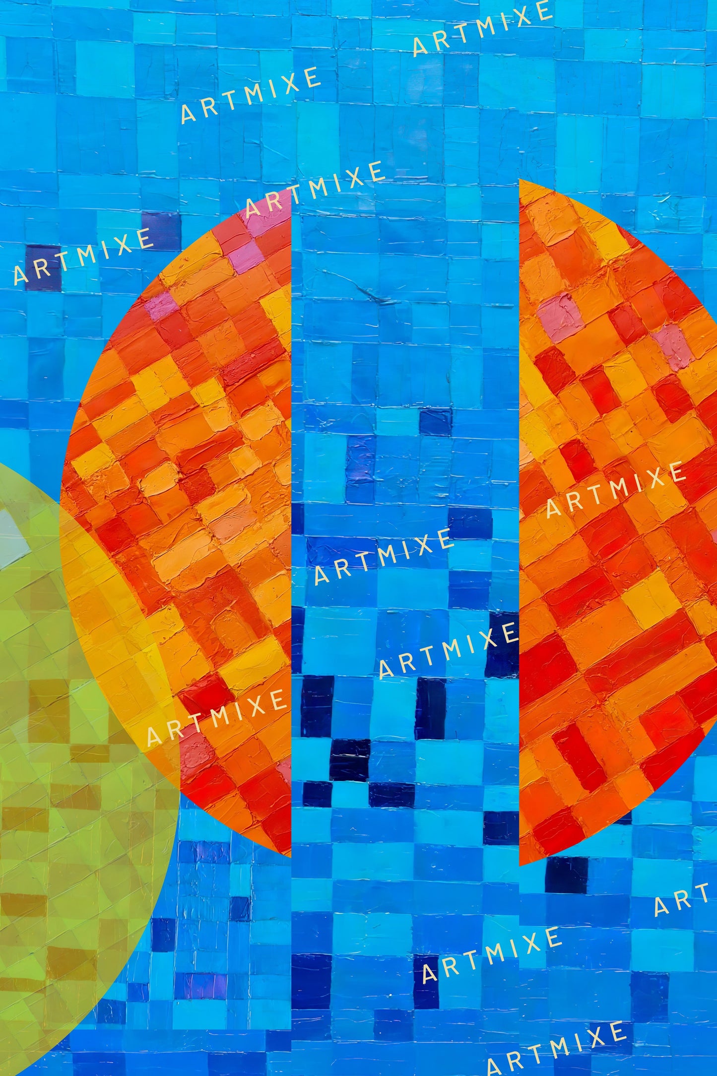 SERIE de 3 peintures minimalistes imprimables "ECHO4,ECHO5 et ECHO6" huile à la spatule +textures , fichier numérique téléchargeable.