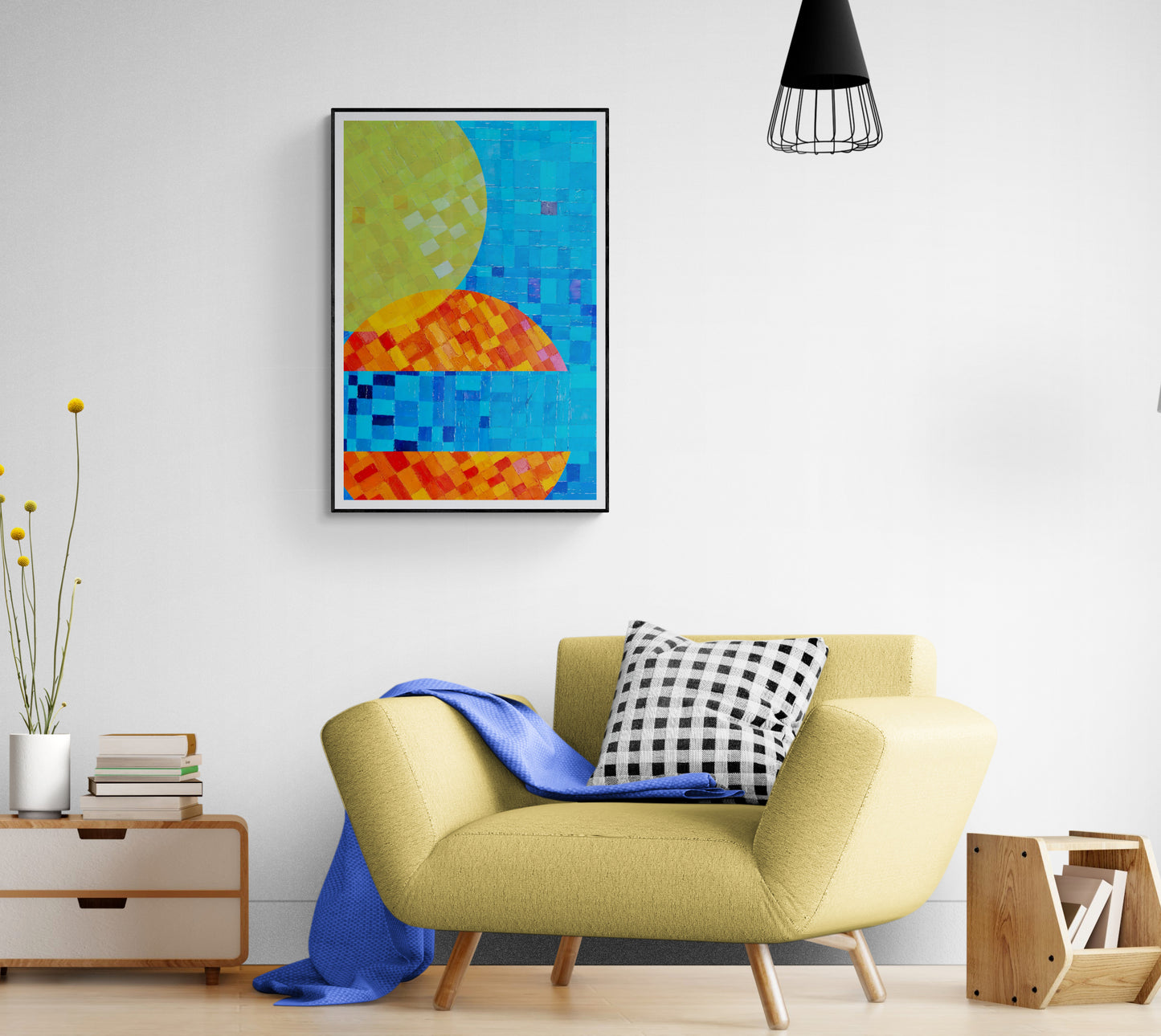 Peinture géométrique minimaliste numérique ECHOS 6" huile à la spatule" - fichier numérique téléchargeable