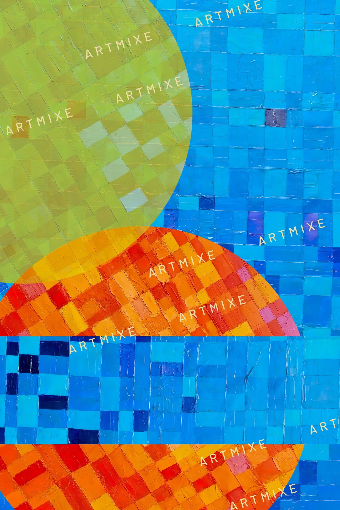 SERIE de 3 peintures minimalistes imprimables "ECHO4,ECHO5 et ECHO6" huile à la spatule +textures , fichier numérique téléchargeable.