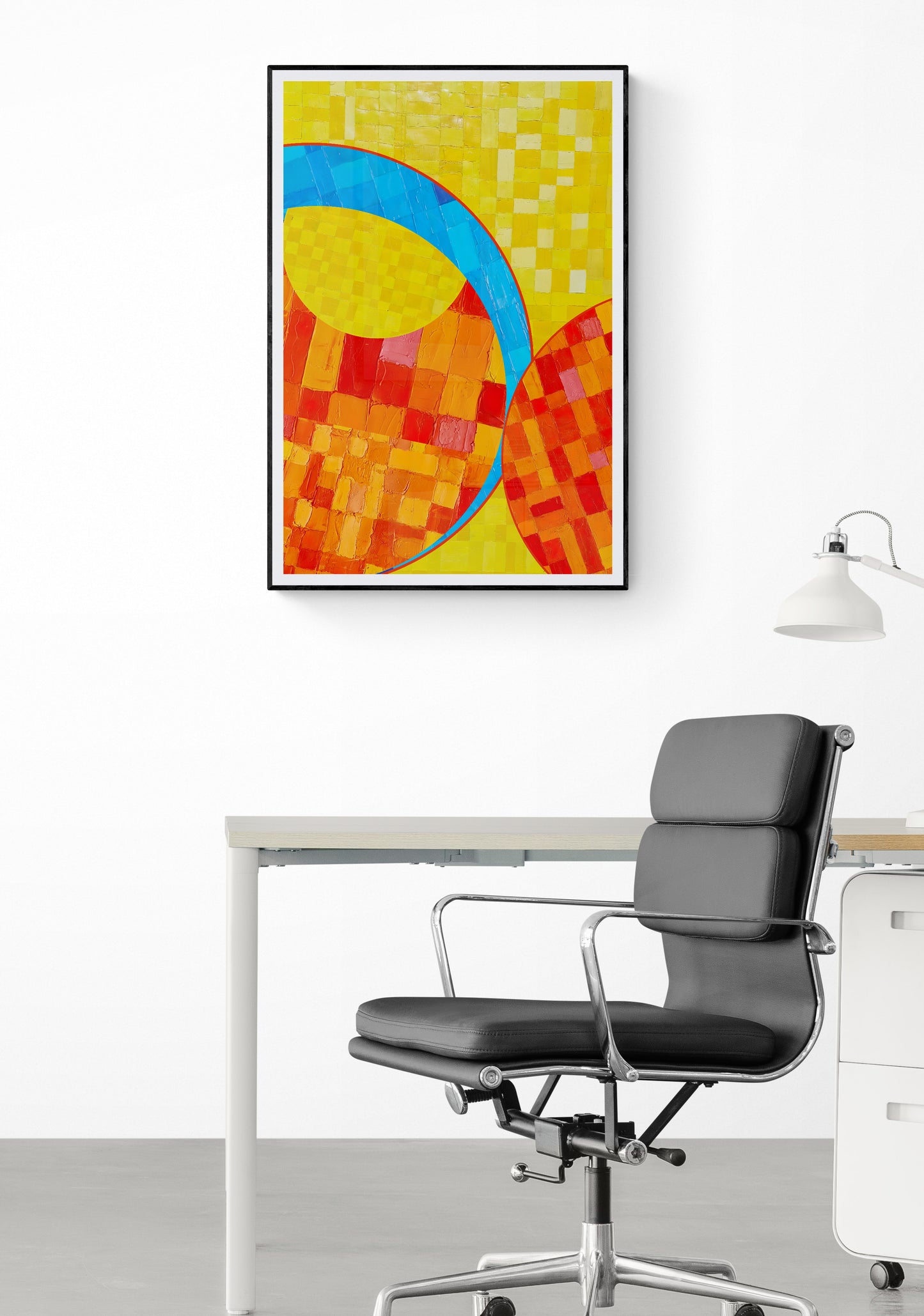 Peinture géométrique minimaliste numérique ECHOS 8" huile à la spatule" - fichier numérique téléchargeable