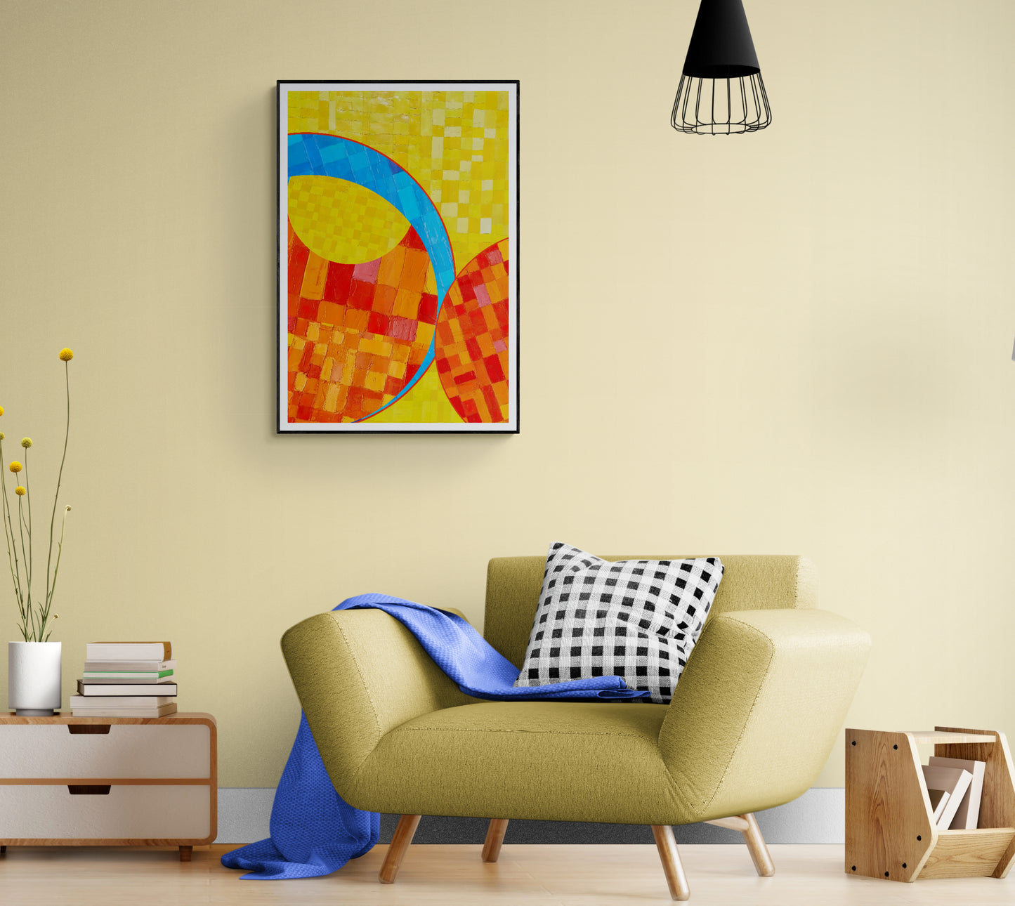 Peinture géométrique minimaliste numérique ECHOS 8" huile à la spatule" - fichier numérique téléchargeable