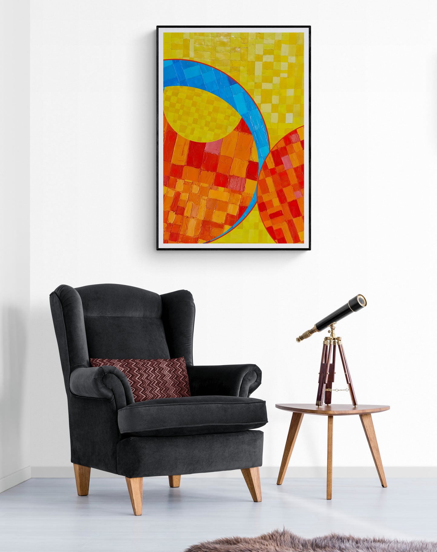 Peinture géométrique minimaliste numérique ECHOS 8" huile à la spatule" - fichier numérique téléchargeable