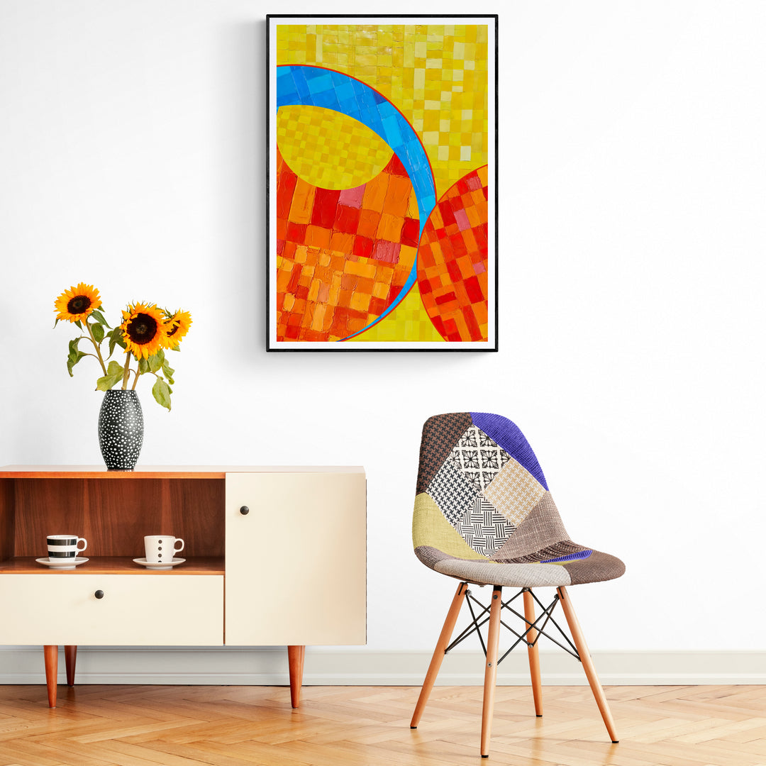 Peinture géométrique minimaliste numérique ECHOS 8" huile à la spatule" - fichier numérique téléchargeable