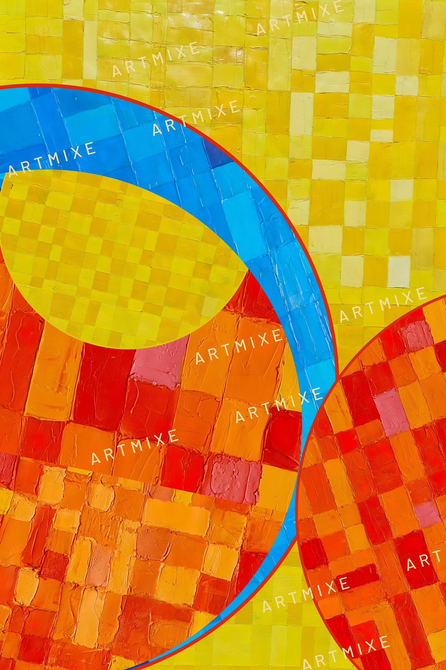 SERIE de 3 peintures minimalistes imprimables "ECHO7,ECHO8 et ECHO9" huile à la spatule +textures , fichier numérique téléchargeable.