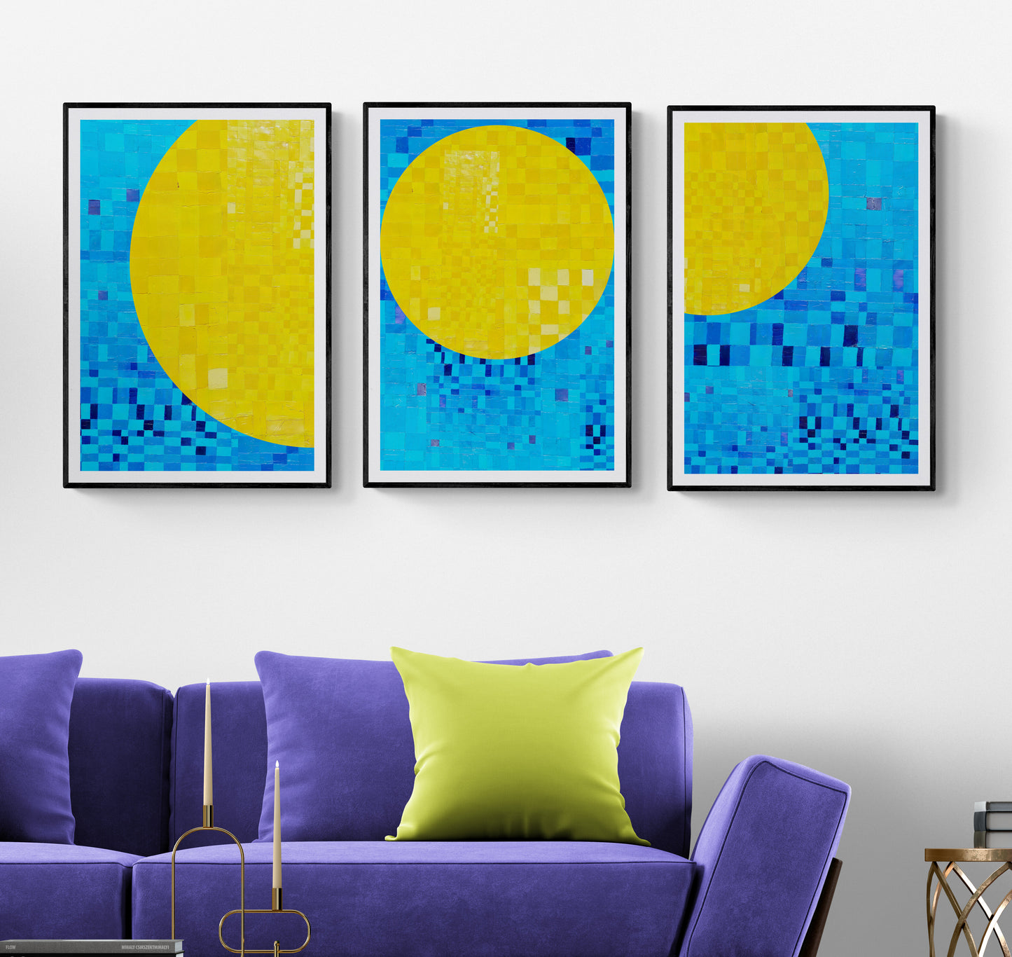 SERIE de 3 peintures minimalistes imprimables "ECHO1 ,ECHO2 et ECHO3" huile à la spatule +textures , fichier numérique téléchargeable.