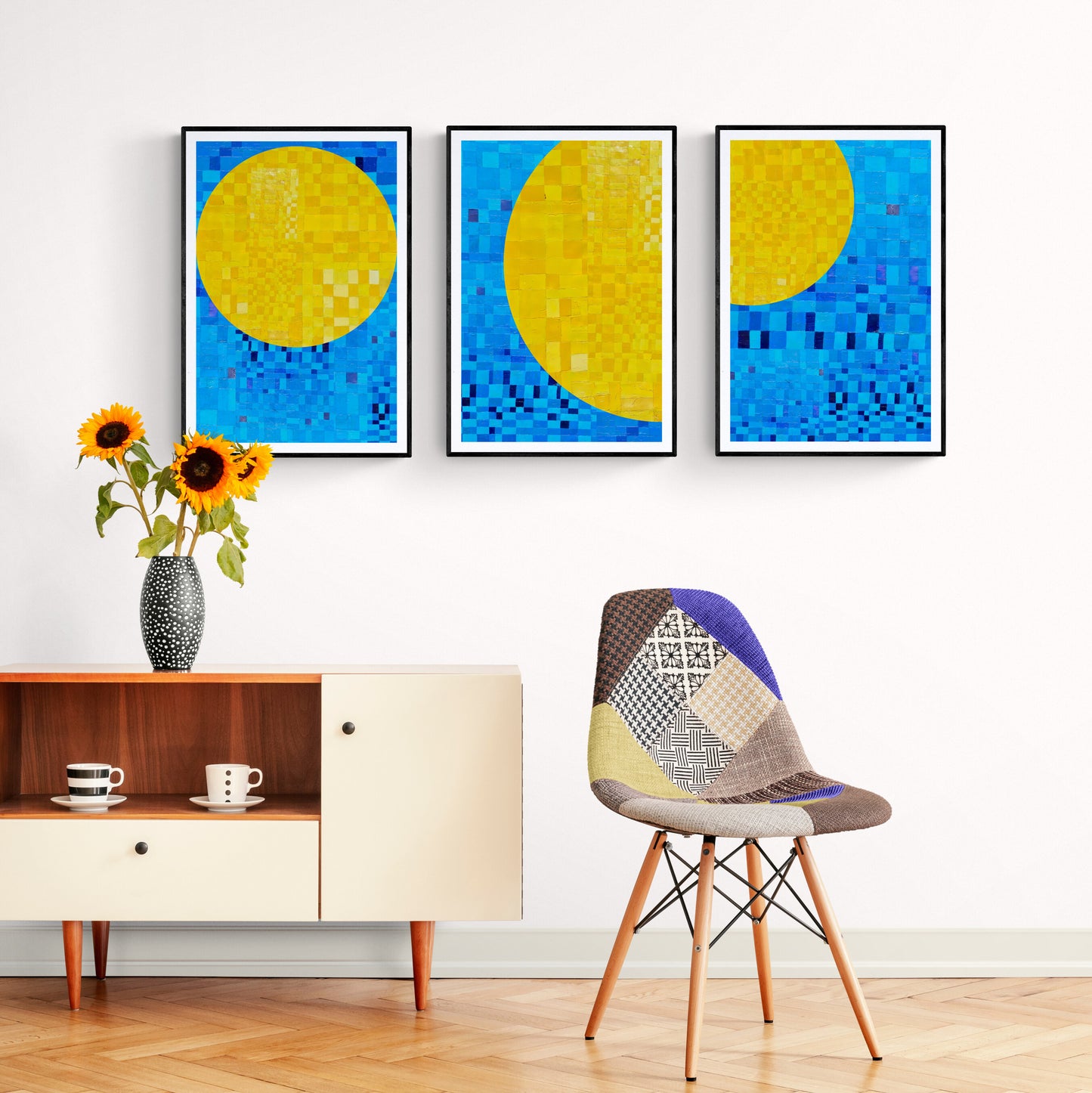 SERIE de 3 peintures minimalistes imprimables "ECHO1 ,ECHO2 et ECHO3" huile à la spatule +textures , fichier numérique téléchargeable.