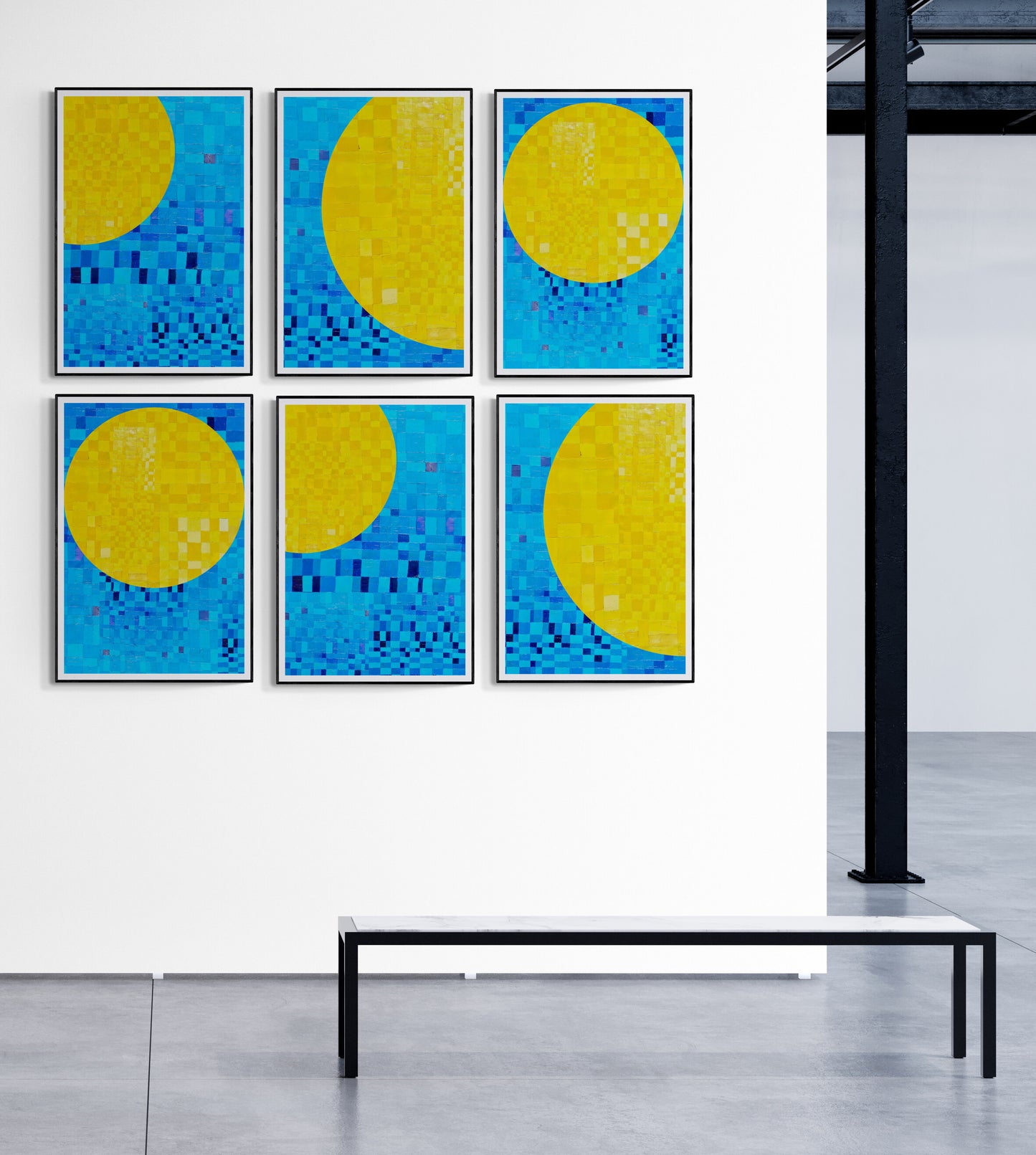 SERIE de 3 peintures minimalistes imprimables "ECHO1 ,ECHO2 et ECHO3" huile à la spatule +textures , fichier numérique téléchargeable.