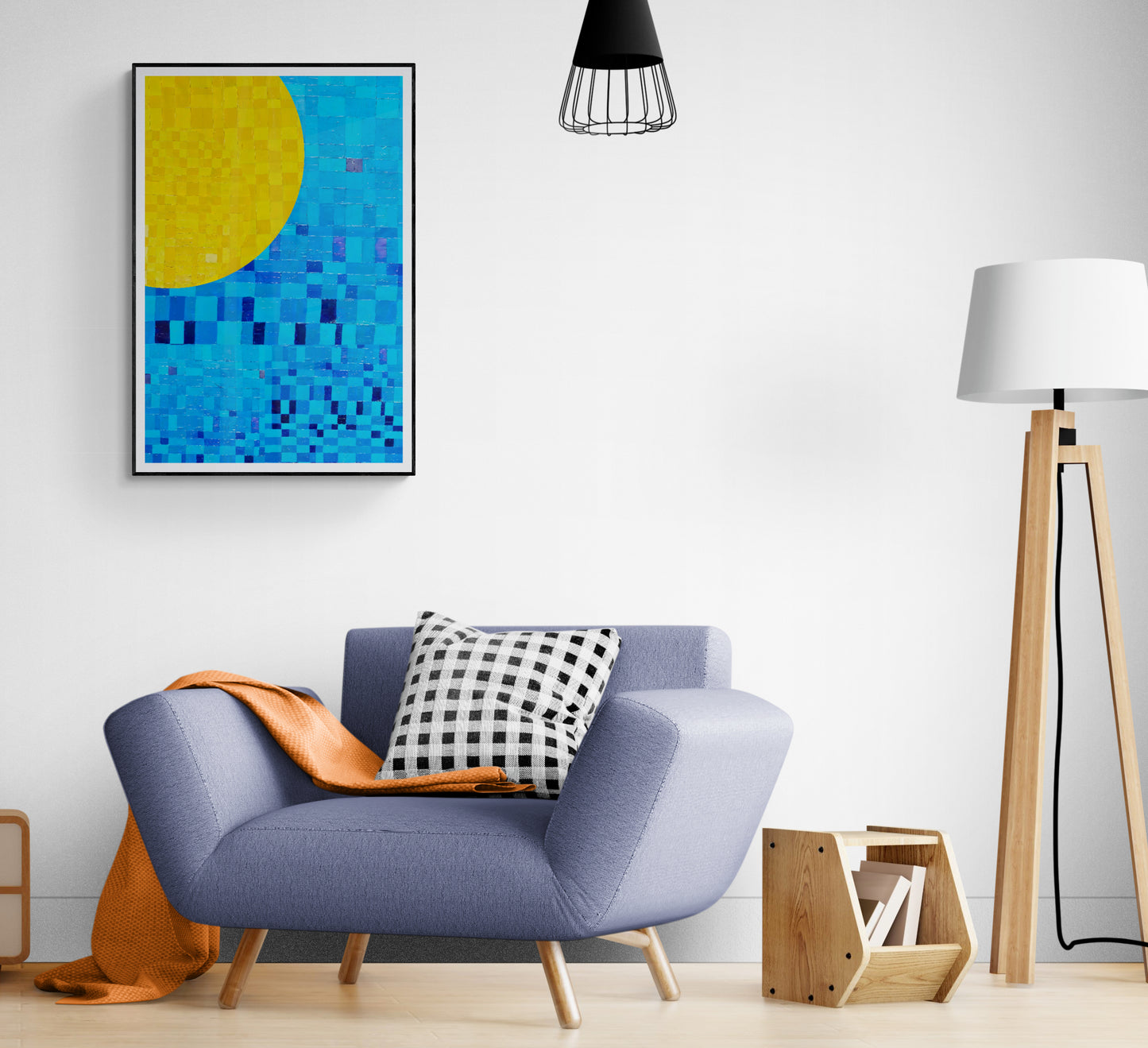 Peinture géométrique minimaliste numérique ECHOS 1 " huile à la spatule" - fichier numérique téléchargeable