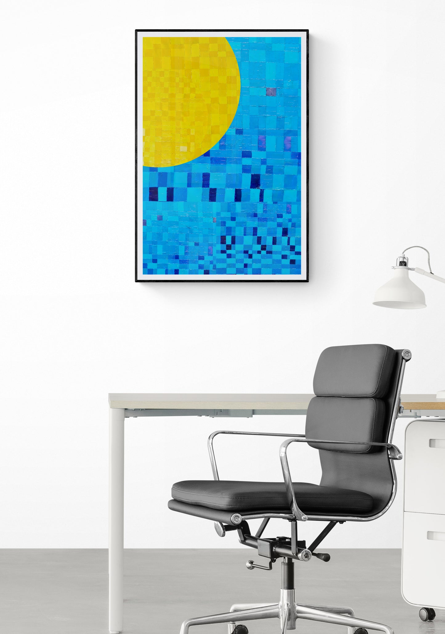 Peinture géométrique minimaliste numérique ECHOS 1 " huile à la spatule" - fichier numérique téléchargeable