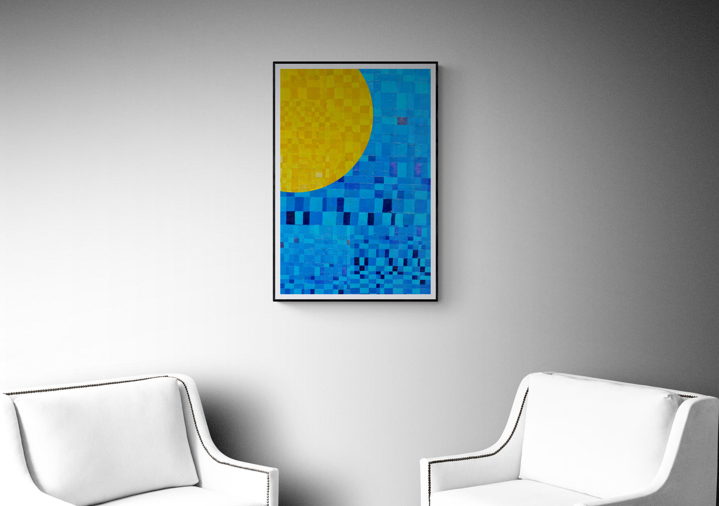 Peinture géométrique minimaliste numérique ECHOS 1 " huile à la spatule" - fichier numérique téléchargeable