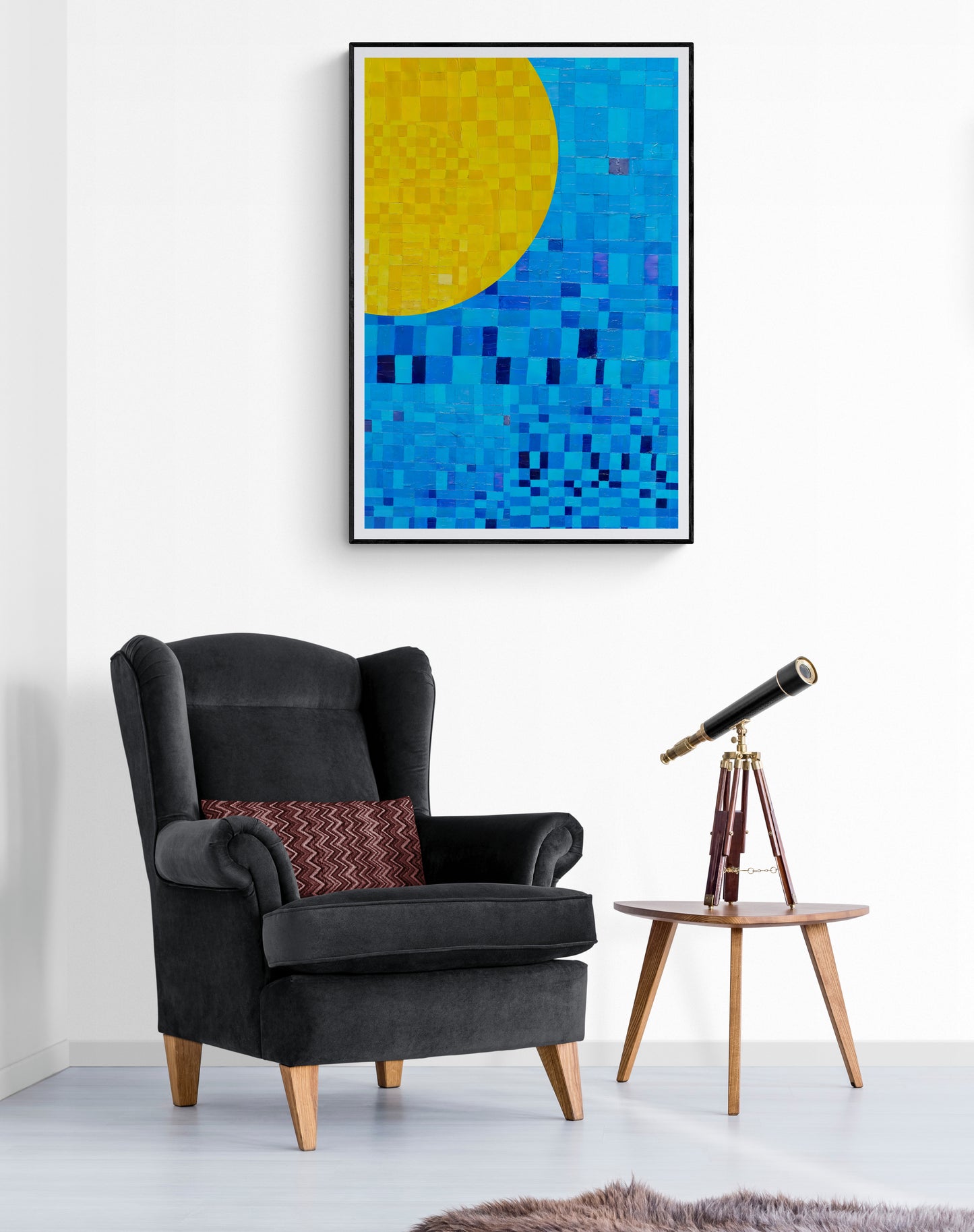 Peinture géométrique minimaliste numérique ECHOS 1 " huile à la spatule" - fichier numérique téléchargeable