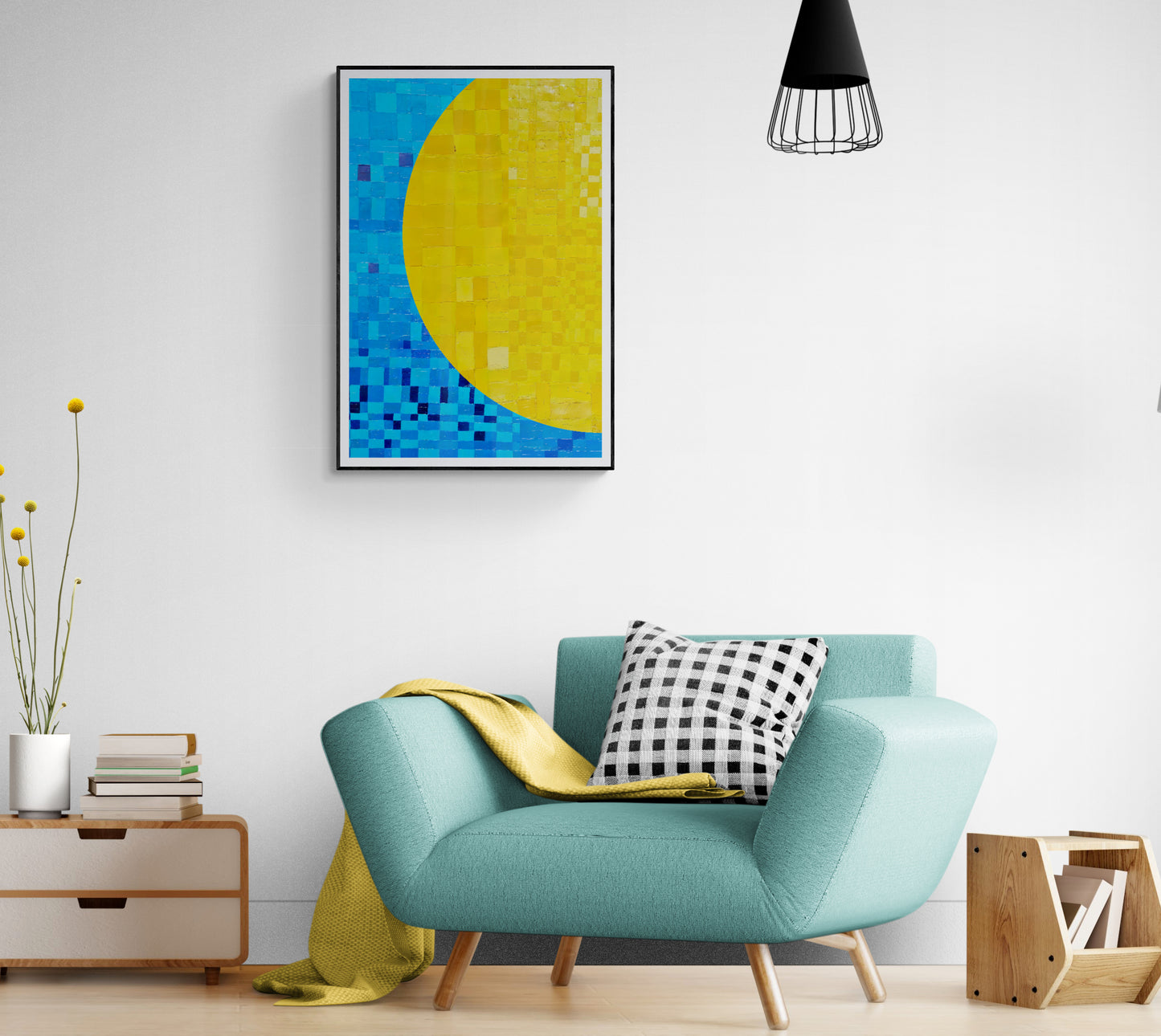 Peinture géométrique minimaliste numérique ECHOS 2 " huile à la spatule" - fichier numérique téléchargeable