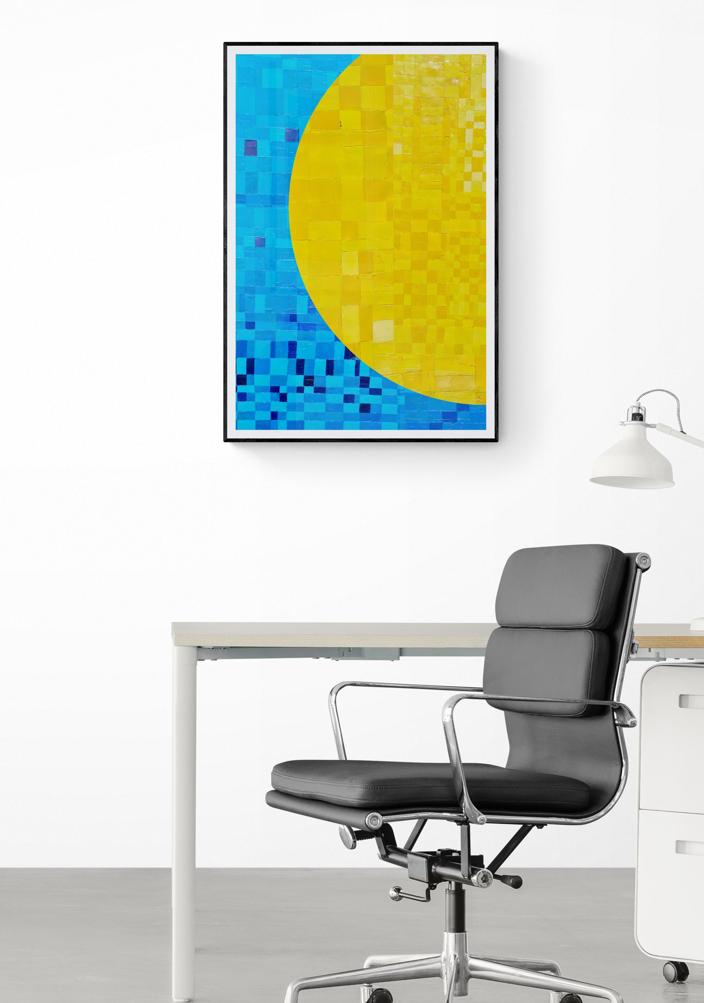 Peinture géométrique minimaliste numérique ECHOS 2 " huile à la spatule" - fichier numérique téléchargeable