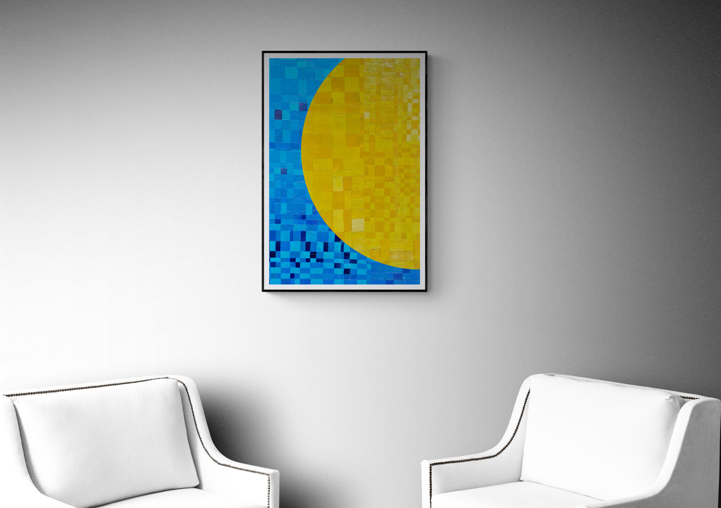 Peinture géométrique minimaliste numérique ECHOS 2 " huile à la spatule" - fichier numérique téléchargeable