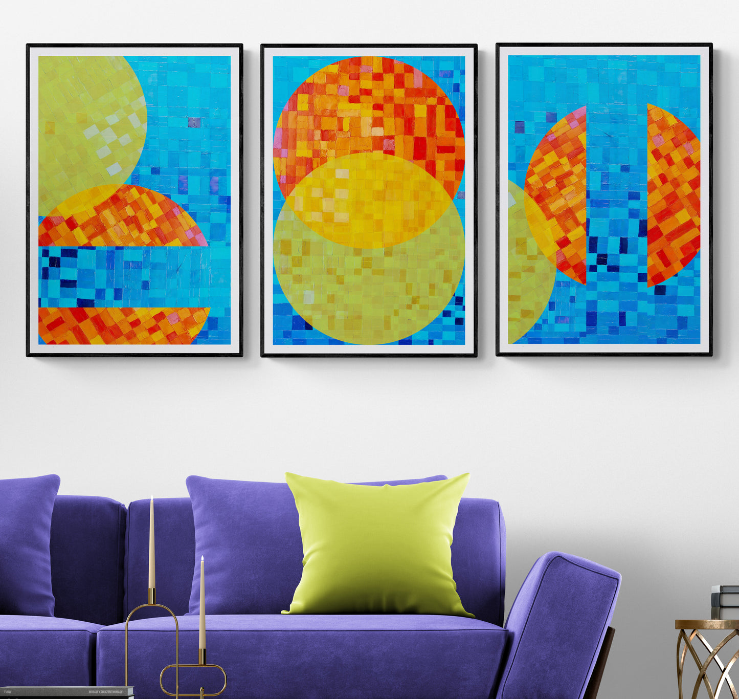 SERIE de 3 peintures minimalistes imprimables "ECHO4,ECHO5 et ECHO6" huile à la spatule +textures , fichier numérique téléchargeable.