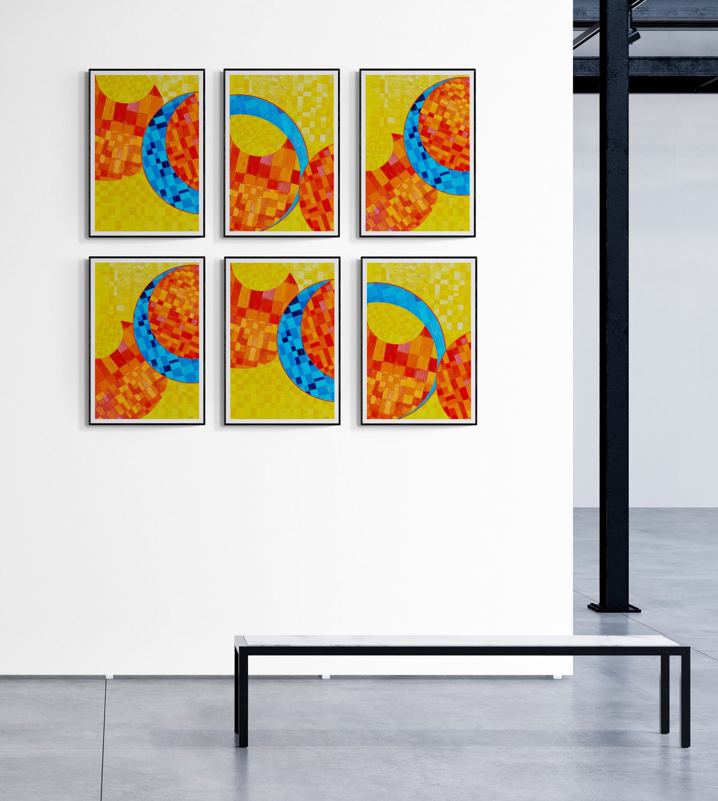 SERIE de 3 peintures minimalistes imprimables "ECHO7,ECHO8 et ECHO9" huile à la spatule +textures , fichier numérique téléchargeable.