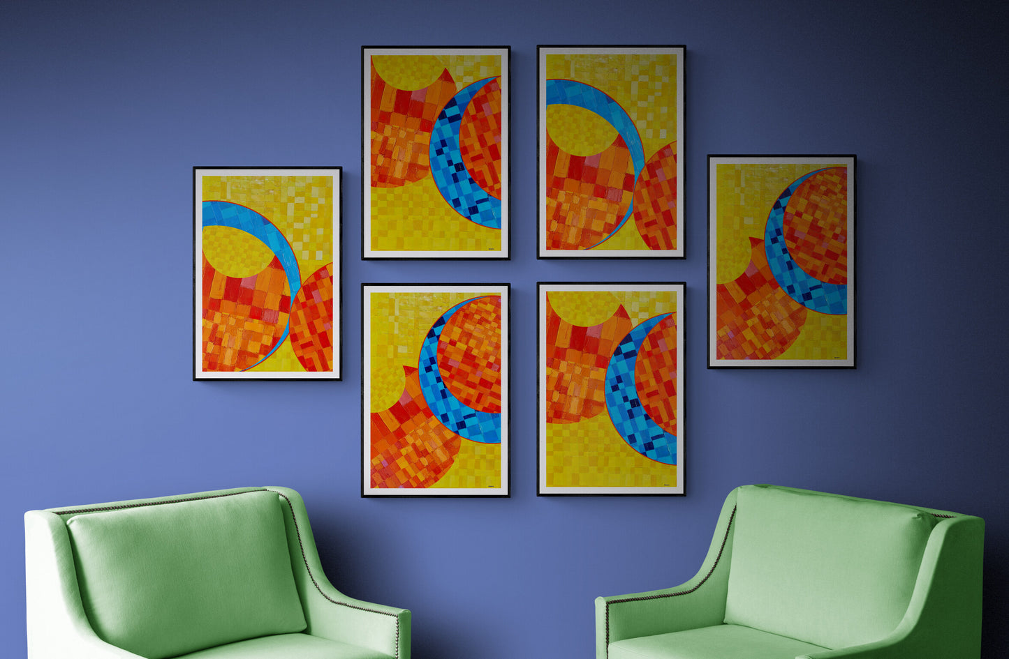SERIE de 3 peintures minimalistes imprimables "ECHO7,ECHO8 et ECHO9" huile à la spatule +textures , fichier numérique téléchargeable.