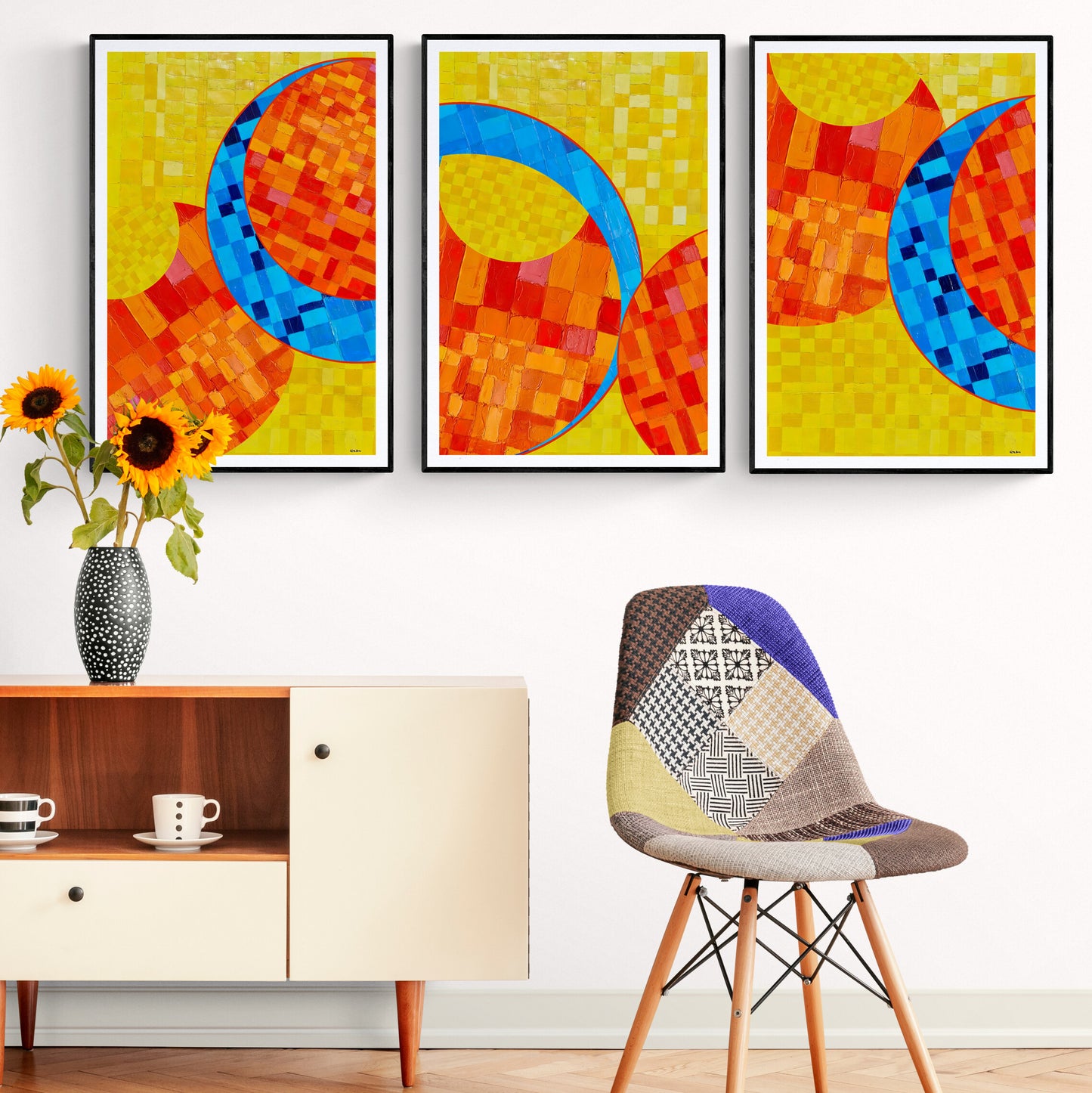 SERIE de 3 peintures minimalistes imprimables "ECHO7,ECHO8 et ECHO9" huile à la spatule +textures , fichier numérique téléchargeable.