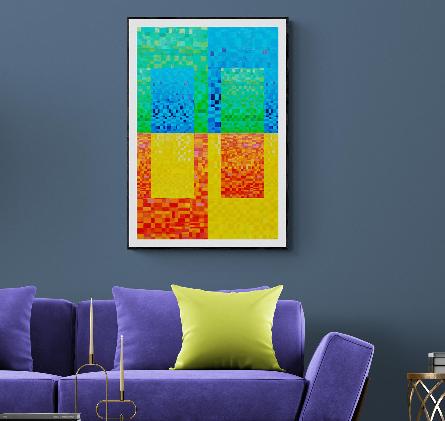 Peinture géométrique minimaliste numérique GEOMIN 1" huile à la spatule" - fichier numérique téléchargeable