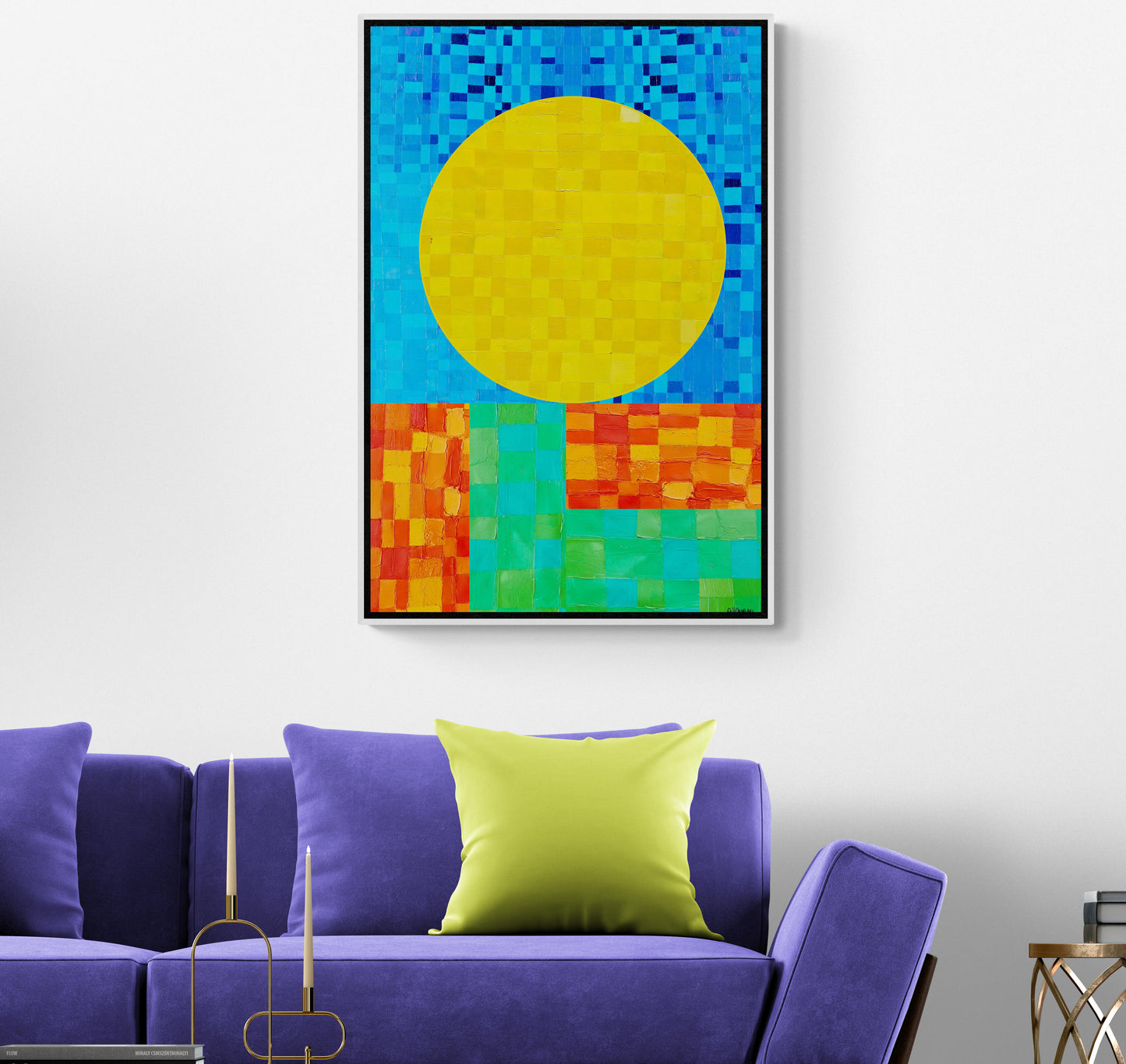 Peinture géométrique minimaliste numérique GEOMIN 4" huile à la spatule" - fichier numérique téléchargeable
