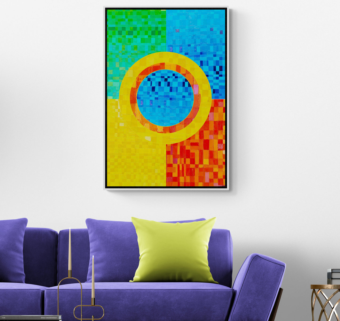Peinture géométrique minimaliste numérique GEOMIN 5" huile à la spatule" - fichier numérique téléchargeable