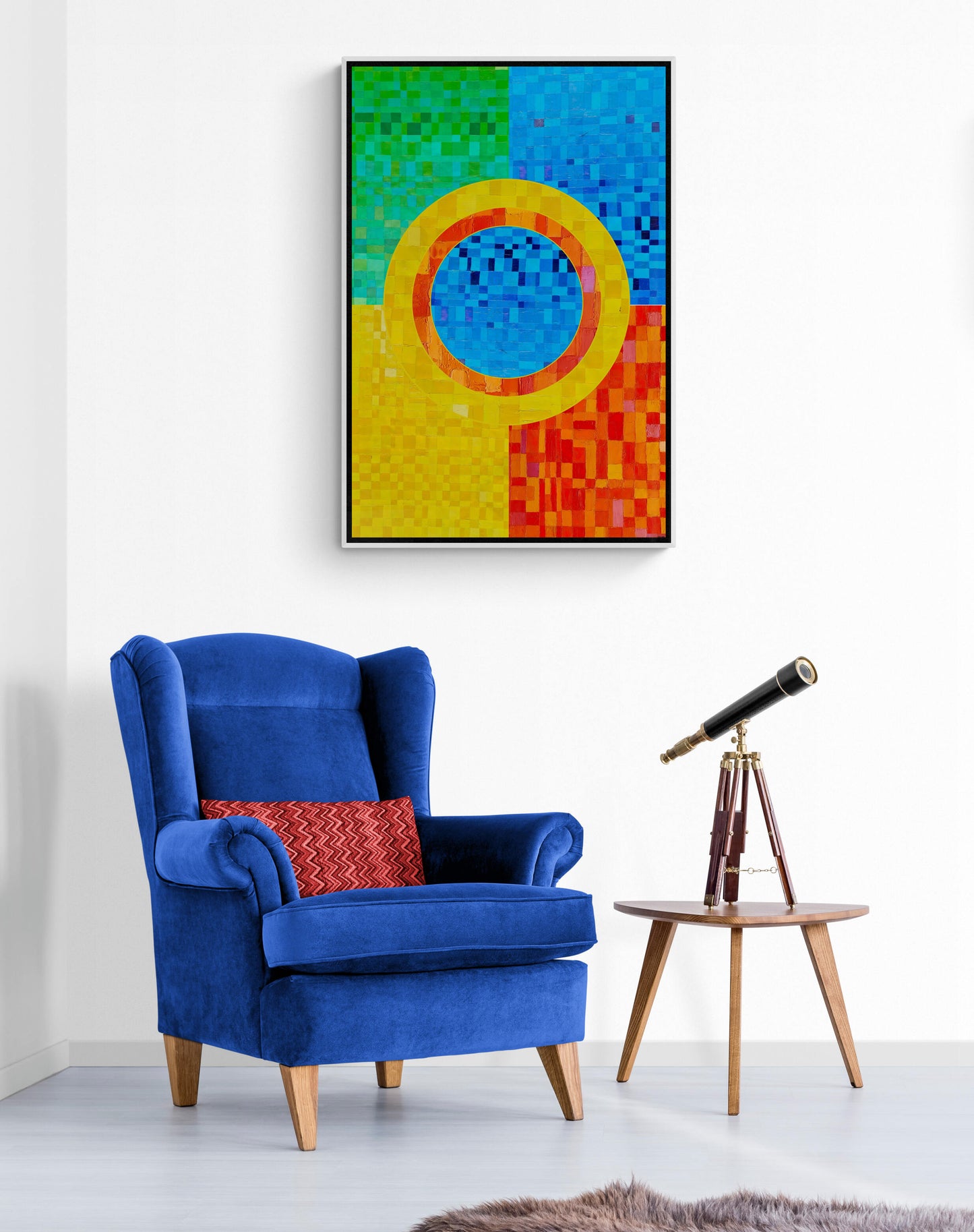 Peinture géométrique minimaliste numérique GEOMIN 5" huile à la spatule" - fichier numérique téléchargeable