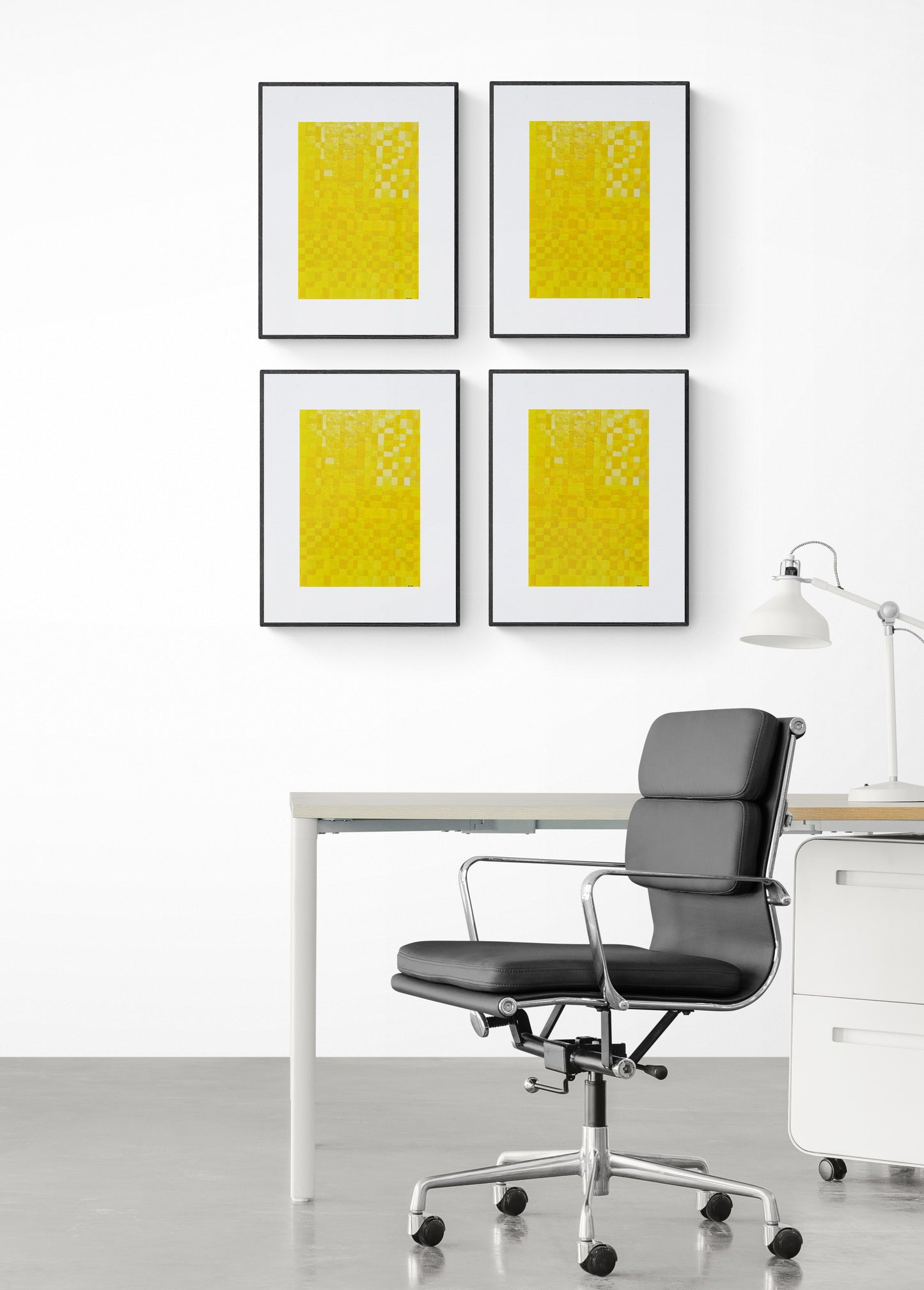 Peinture géométrique minimaliste numérique JAUNE POLYCHROME 2.0 " huile à la spatule" - fichier numérique téléchargeable