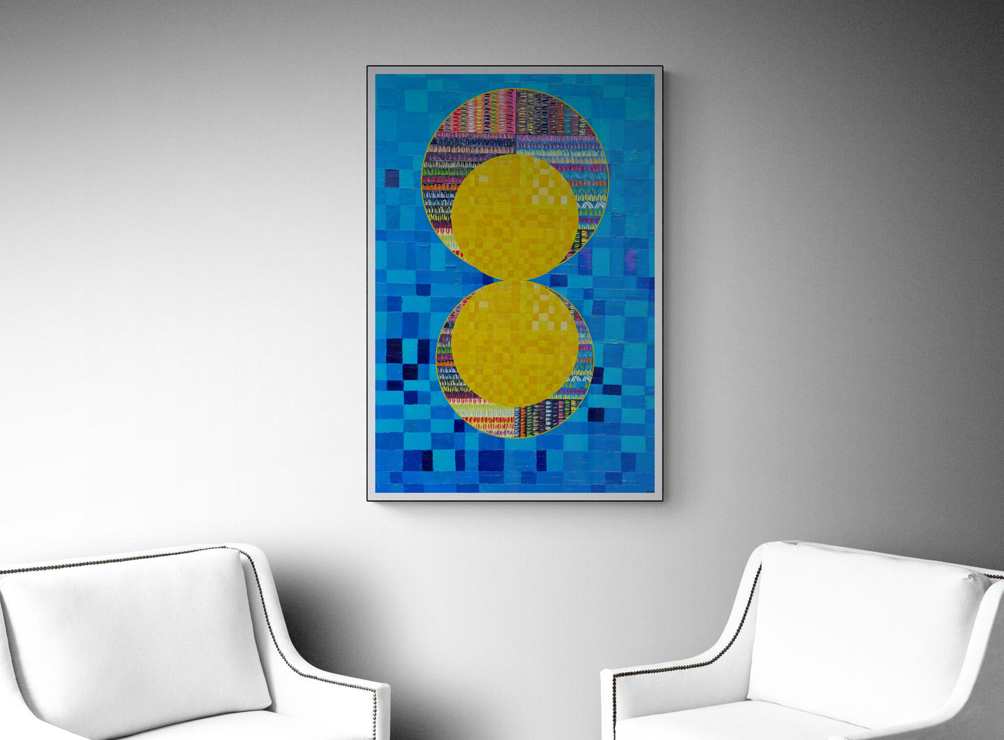 Peinture géométrique minimaliste numérique COSMIC WHISPER 10" huile à la spatule" - fichier numérique téléchargeable