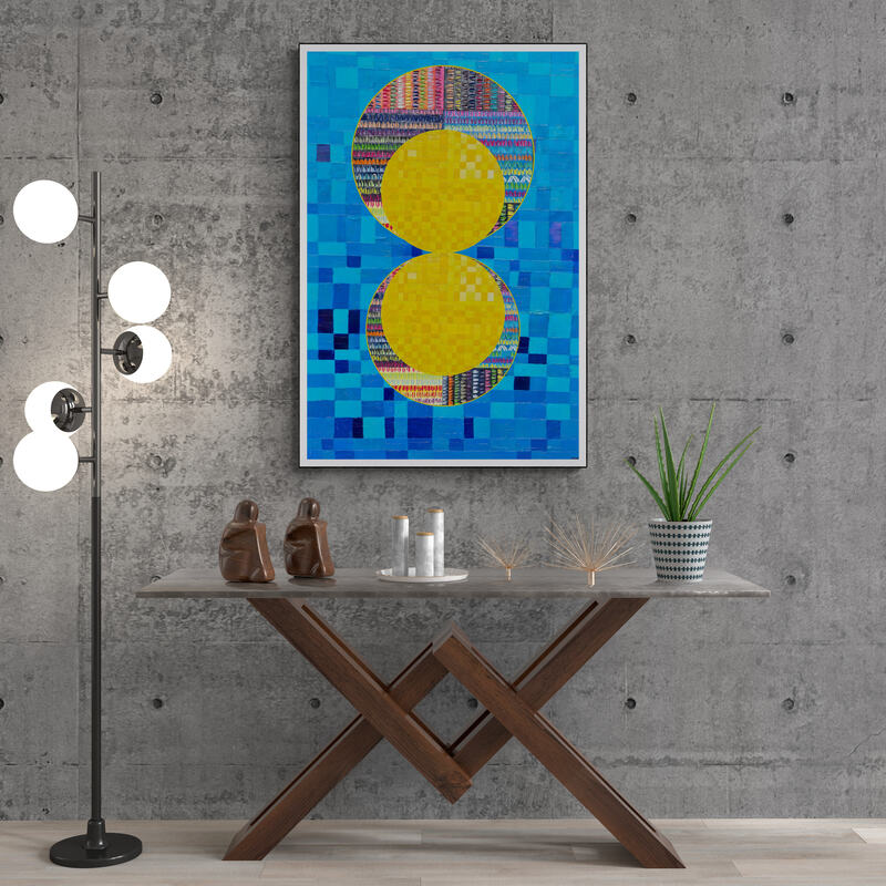 Peinture géométrique minimaliste numérique COSMIC WHISPER 10" huile à la spatule" - fichier numérique téléchargeable