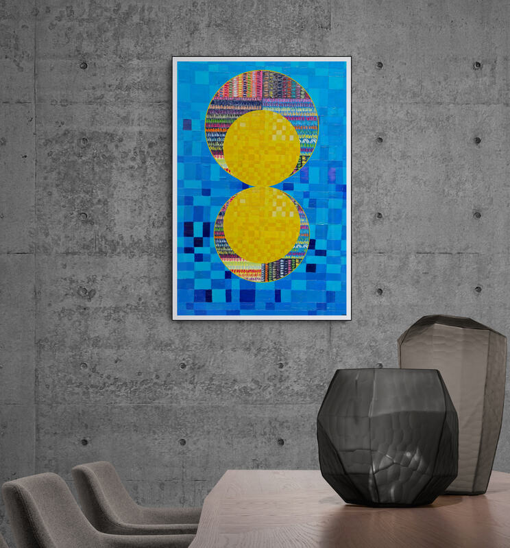 Peinture géométrique minimaliste numérique COSMIC WHISPER 10" huile à la spatule" - fichier numérique téléchargeable