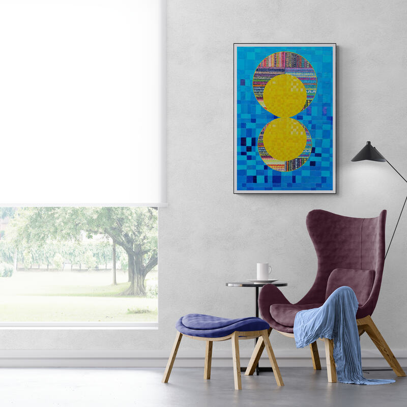 Peinture géométrique minimaliste numérique COSMIC WHISPER 10" huile à la spatule" - fichier numérique téléchargeable