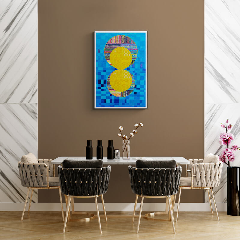 Peinture géométrique minimaliste numérique COSMIC WHISPER 10" huile à la spatule" - fichier numérique téléchargeable