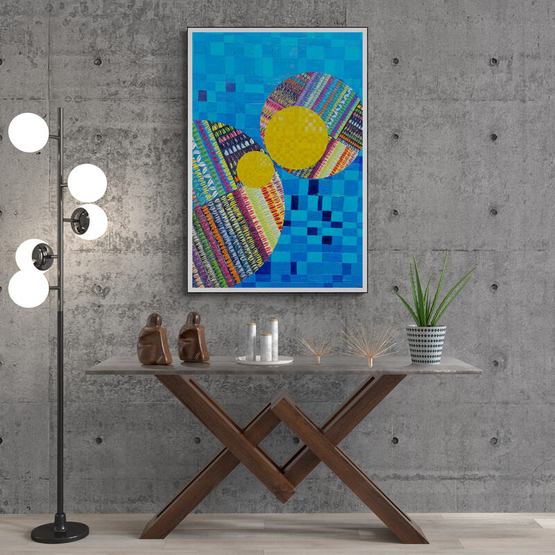 Peinture géométrique minimaliste numérique COSMIC WHISPER 11" huile à la spatule" - fichier numérique téléchargeable