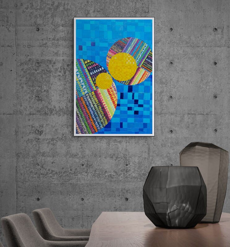 Peinture géométrique minimaliste numérique COSMIC WHISPER 11" huile à la spatule" - fichier numérique téléchargeable