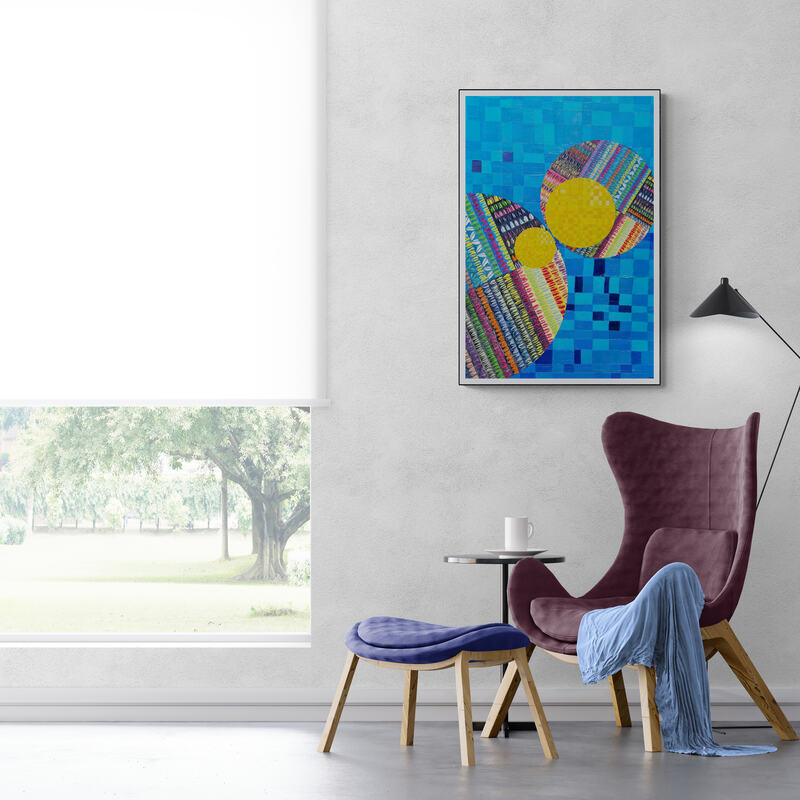 Peinture géométrique minimaliste numérique COSMIC WHISPER 11" huile à la spatule" - fichier numérique téléchargeable